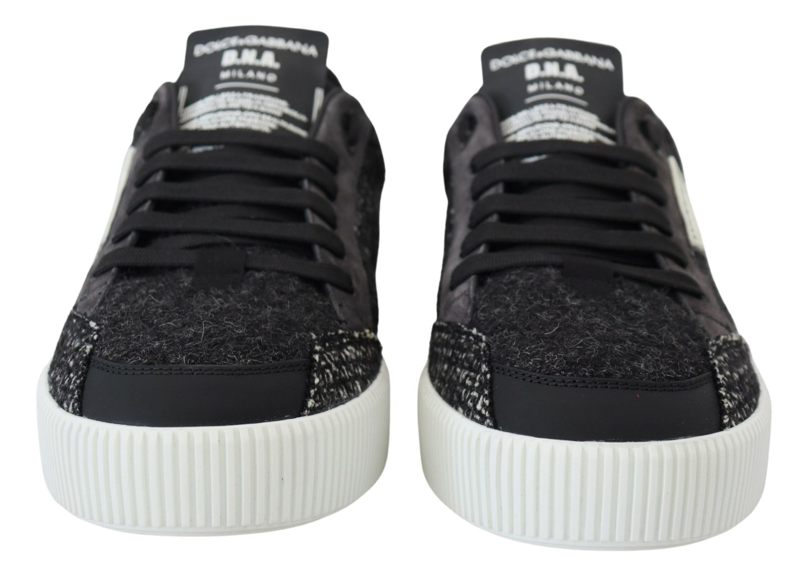 Dolce & Gabbana Chic Black Textured Low Top Sneakers