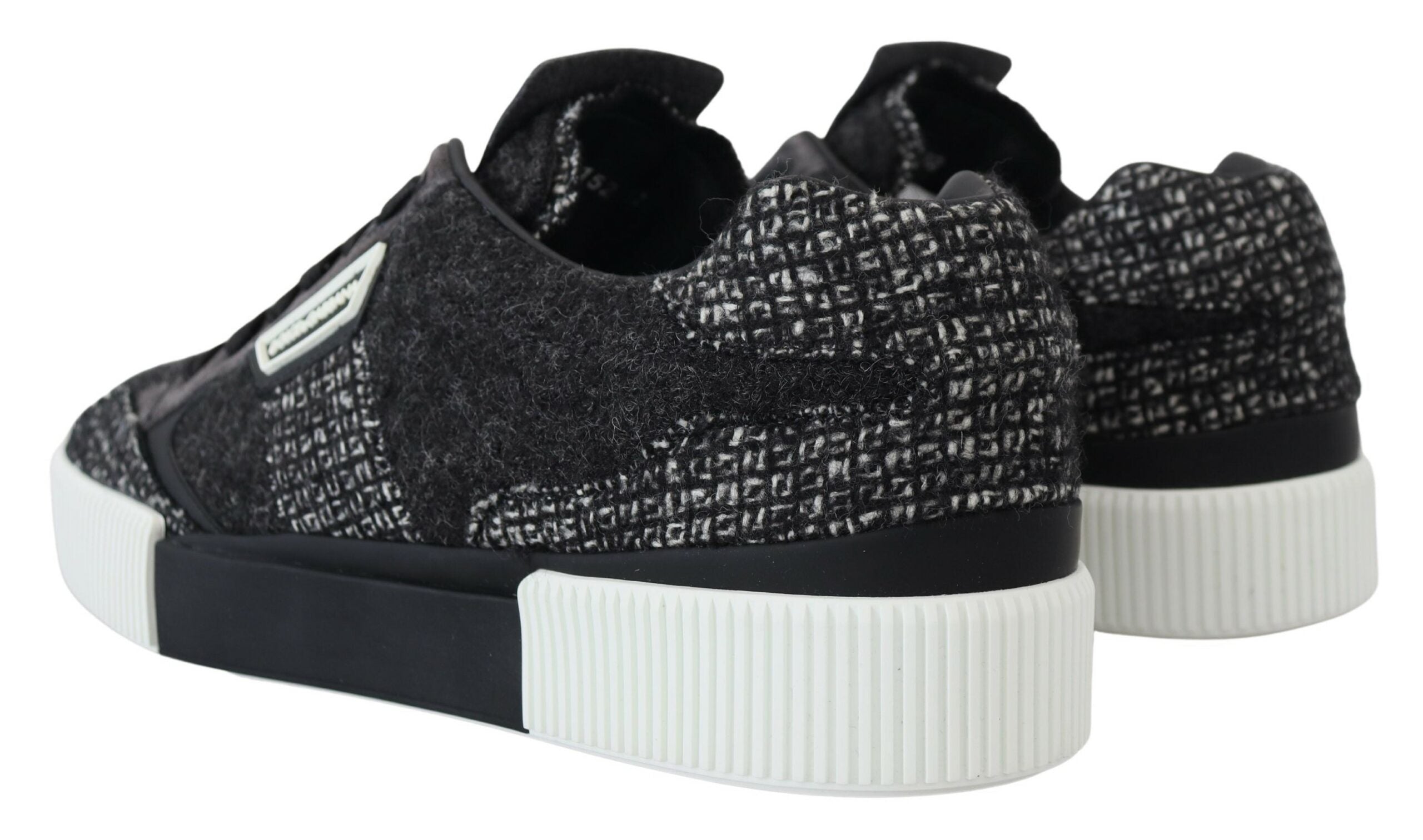 Dolce & Gabbana Chic Black Textured Low Top Sneakers