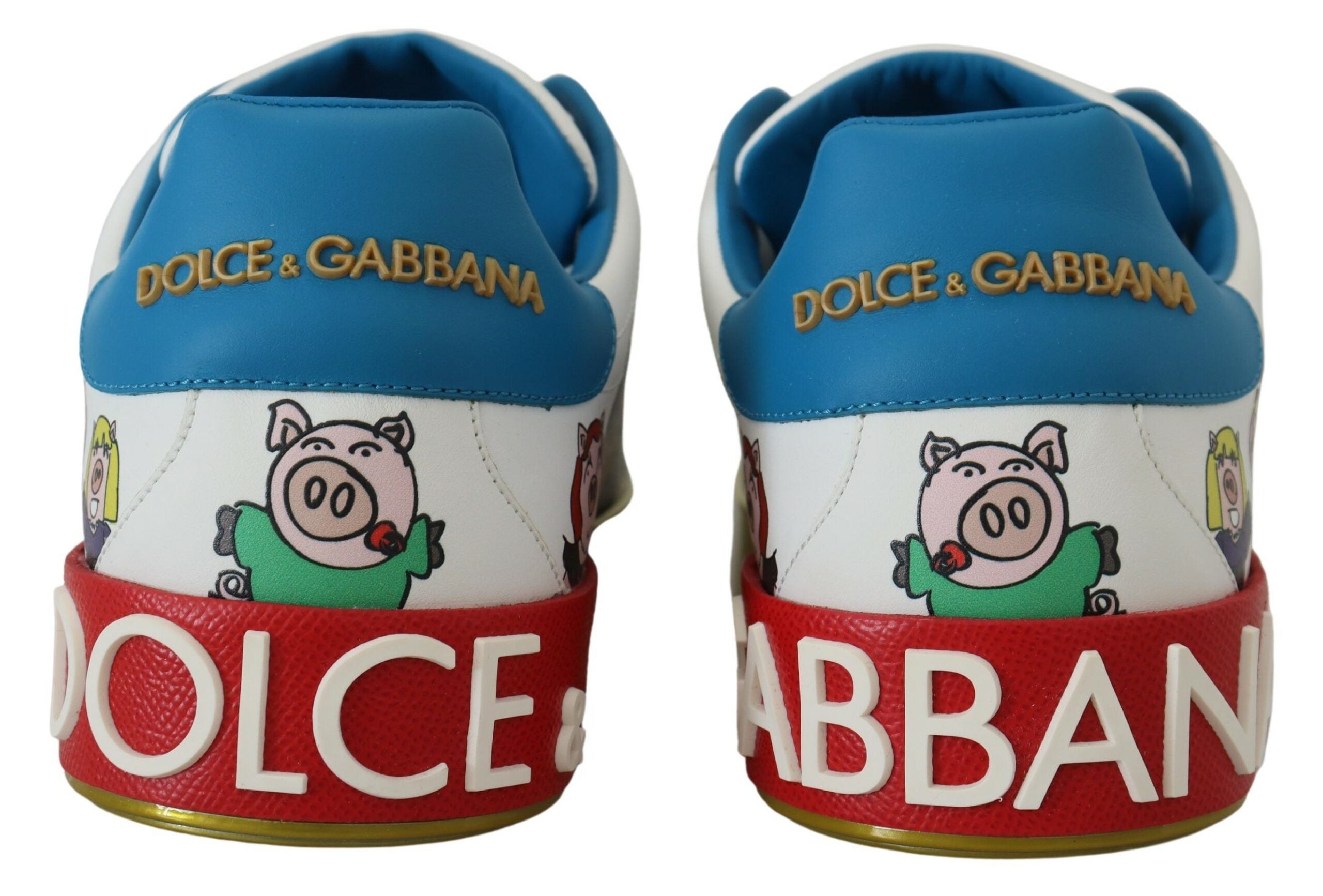 Dolce & Gabbana Exquisite White Leather Casual Sneakers