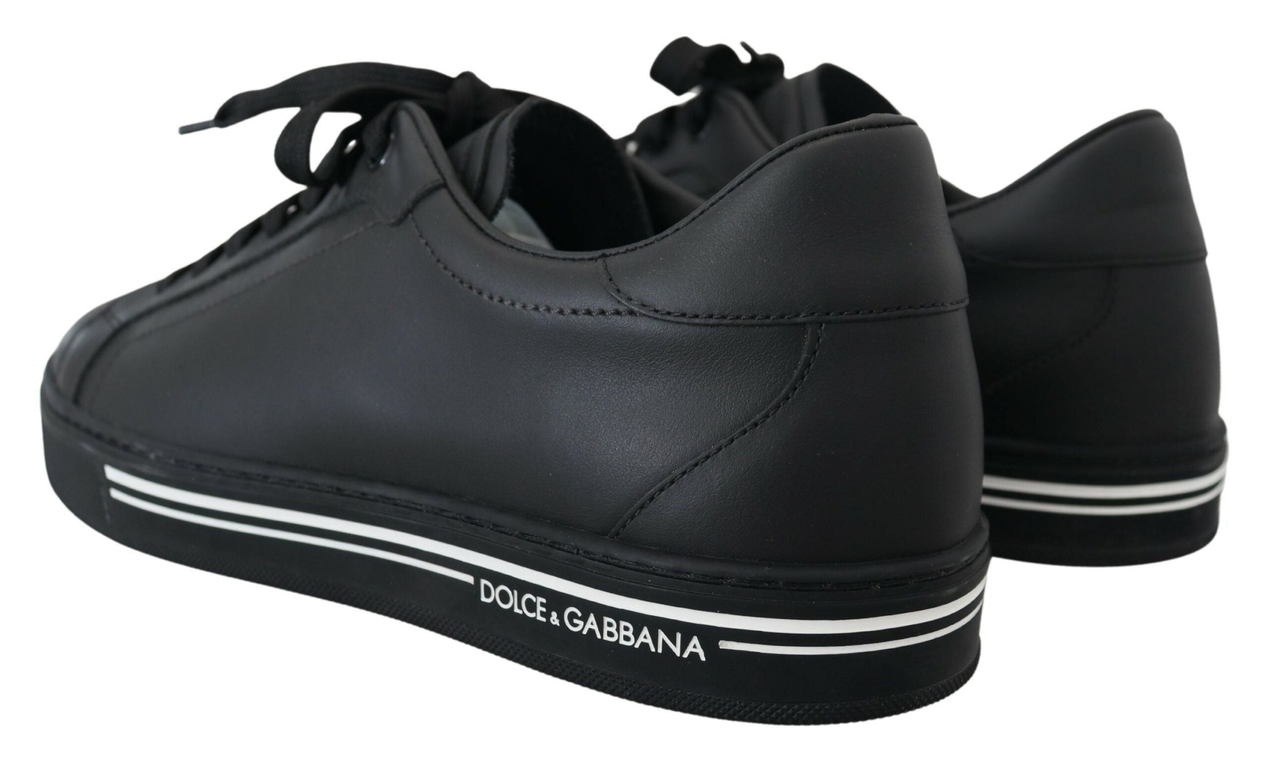 Dolce & Gabbana Sleek Black Low Top Leather Sneakers