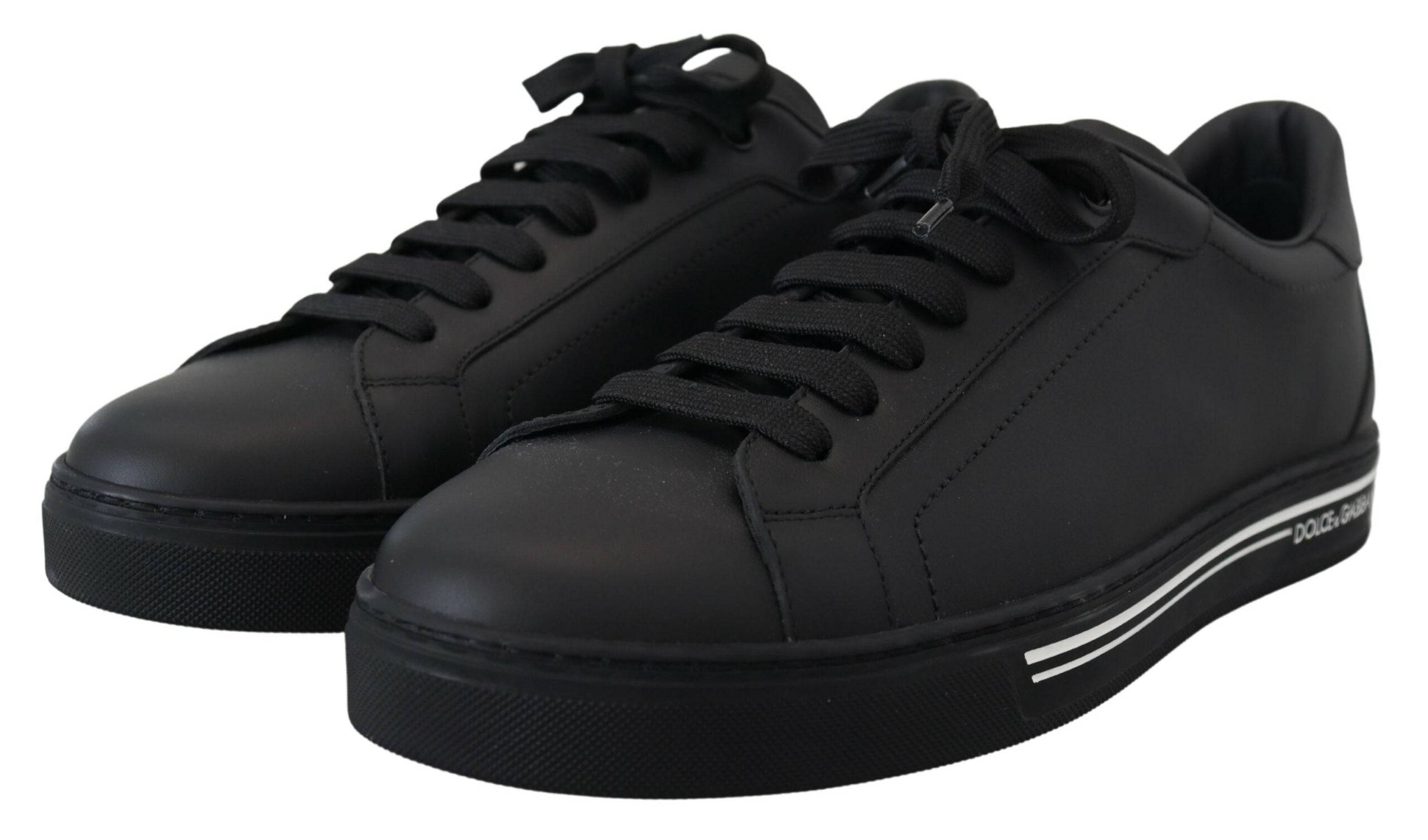 Dolce & Gabbana Sleek Black Low Top Leather Sneakers