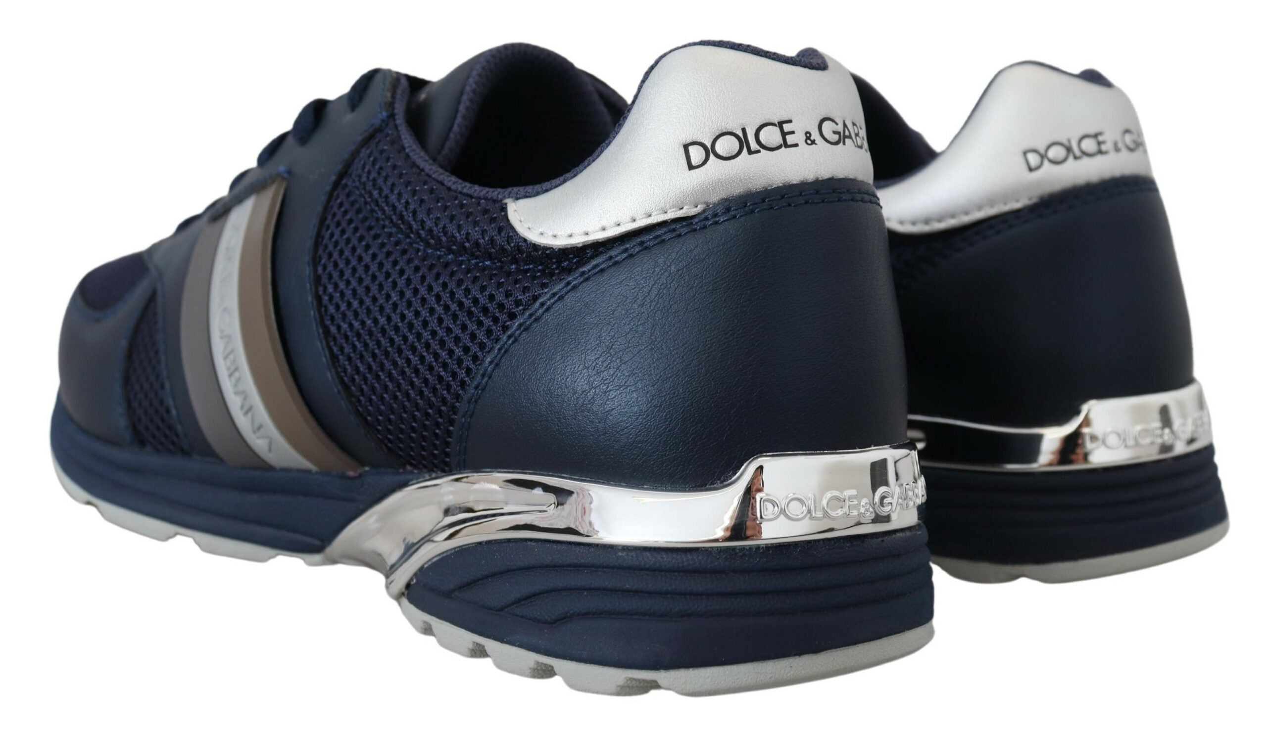 Dolce & Gabbana Elegant Blue Low Top Leather Sneakers