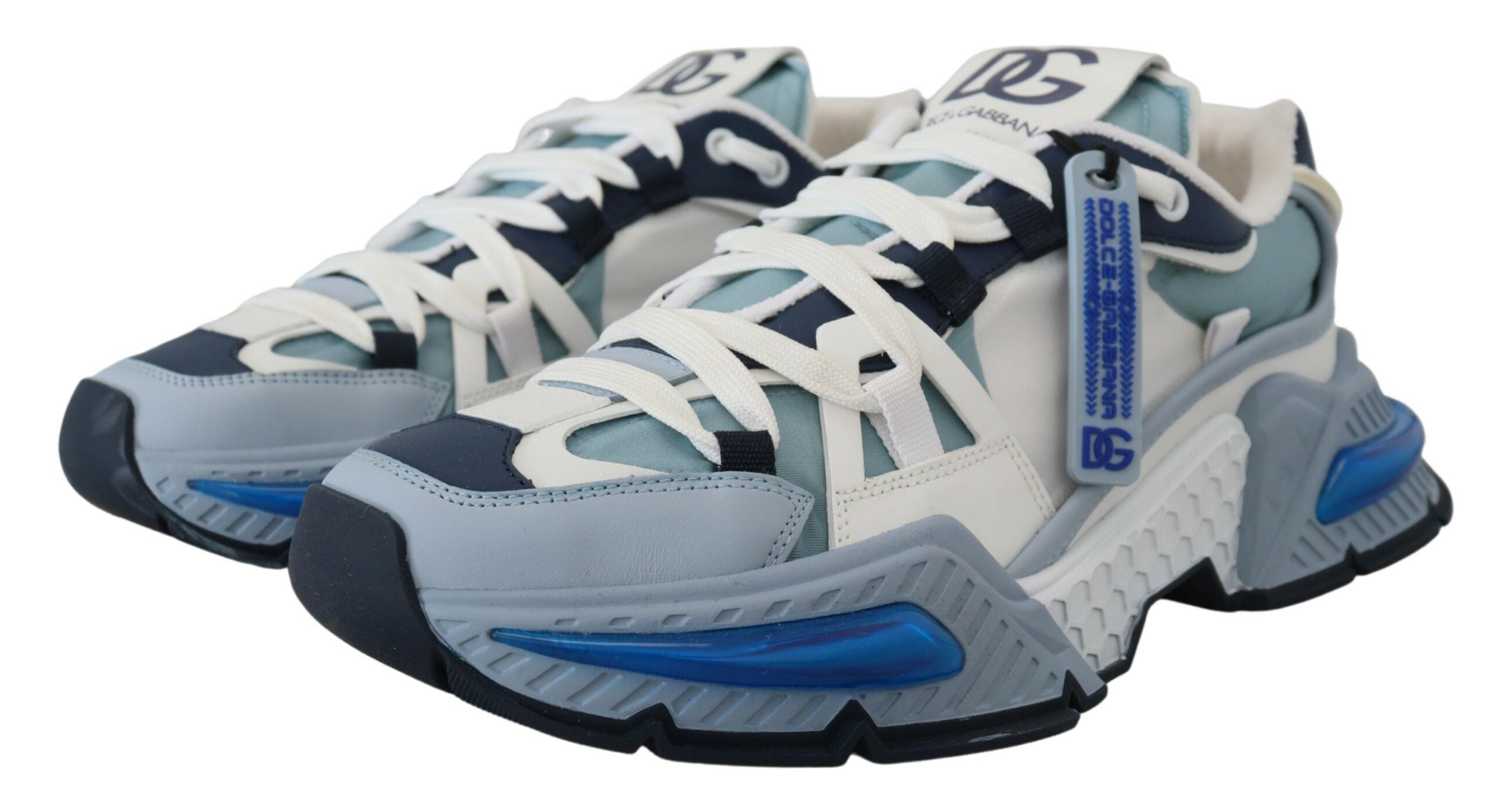 Dolce & Gabbana Chic Space-Inspired Sneakers in White & Blue