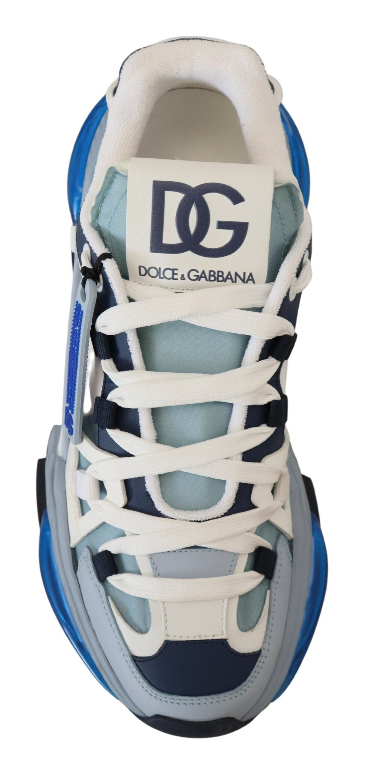 Dolce & Gabbana Chic Space-Inspired Sneakers in White & Blue