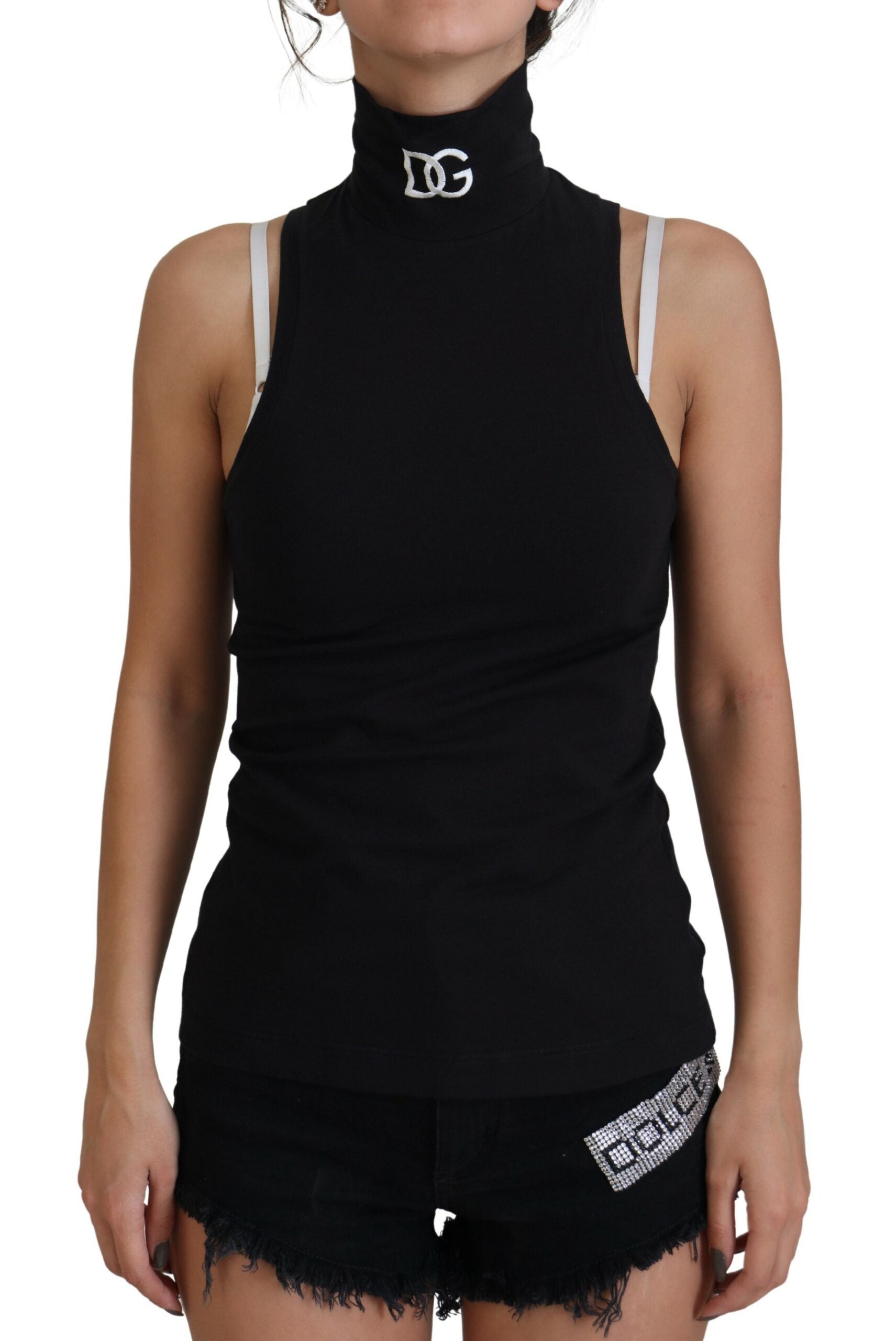 Dolce & Gabbana Sleek Black Sleeveless Cotton Tank