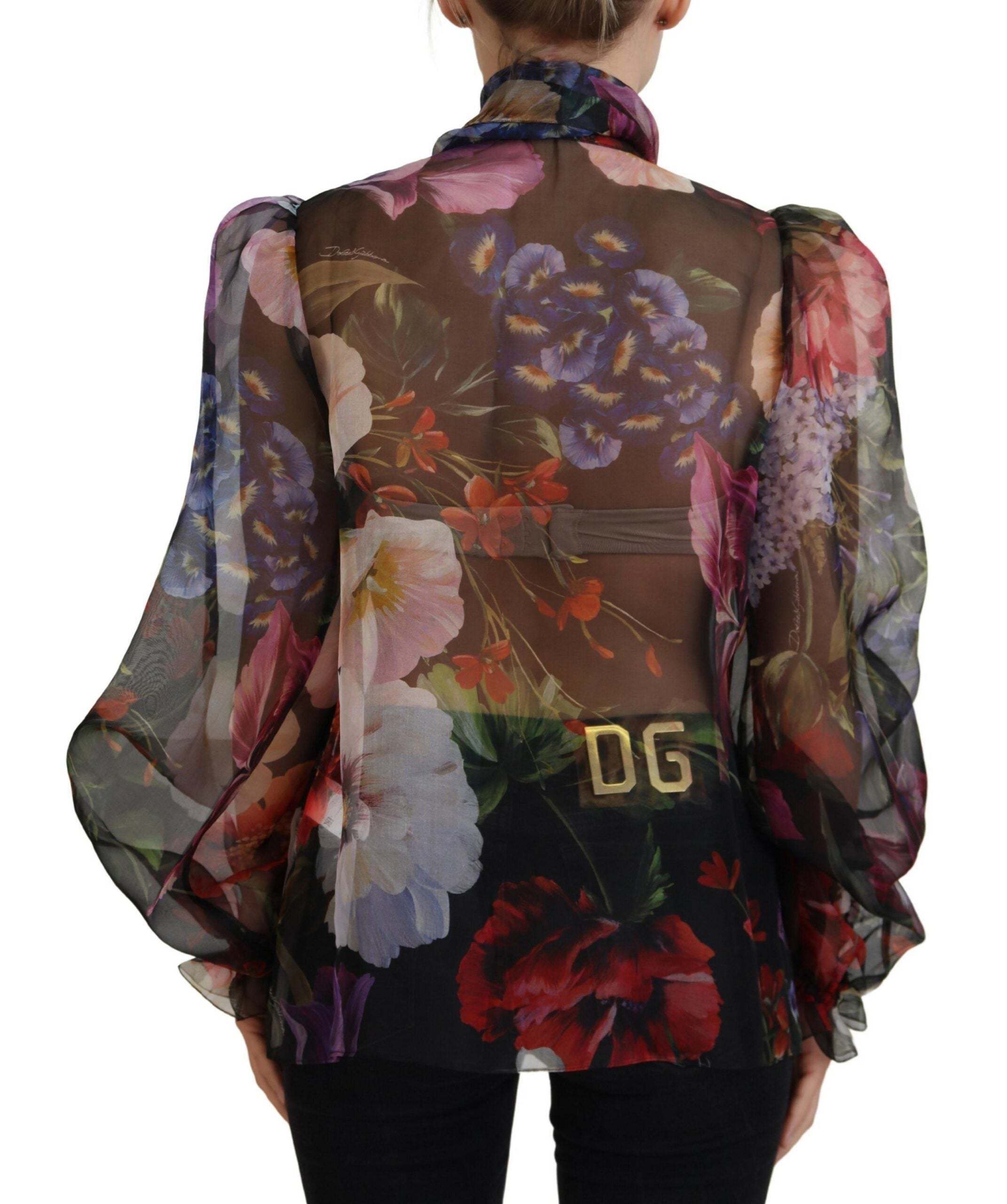 Dolce & Gabbana Elegant Floral Silk Long Sleeve Blouse Top