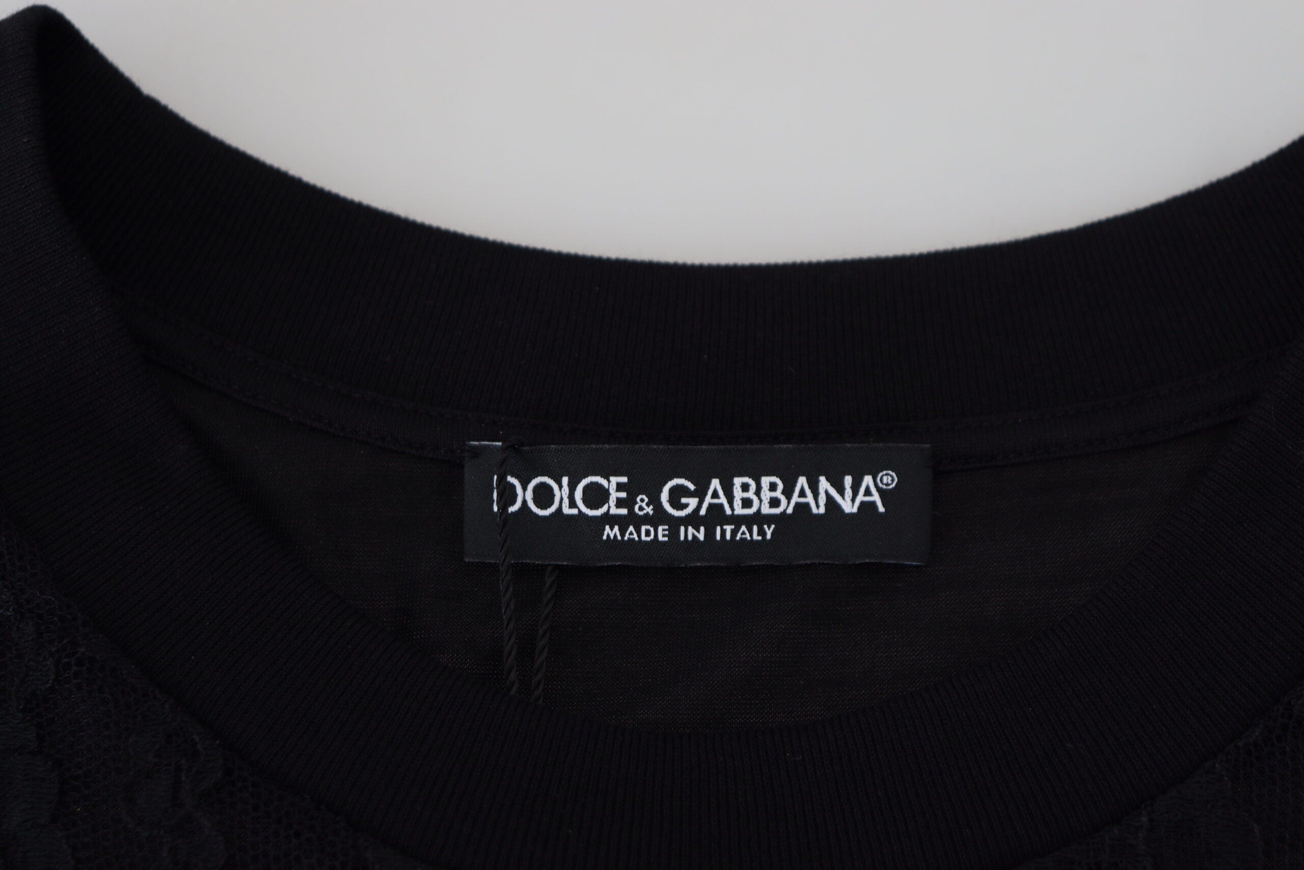 Dolce & Gabbana Elegant Black Lace Silk-Blend Top