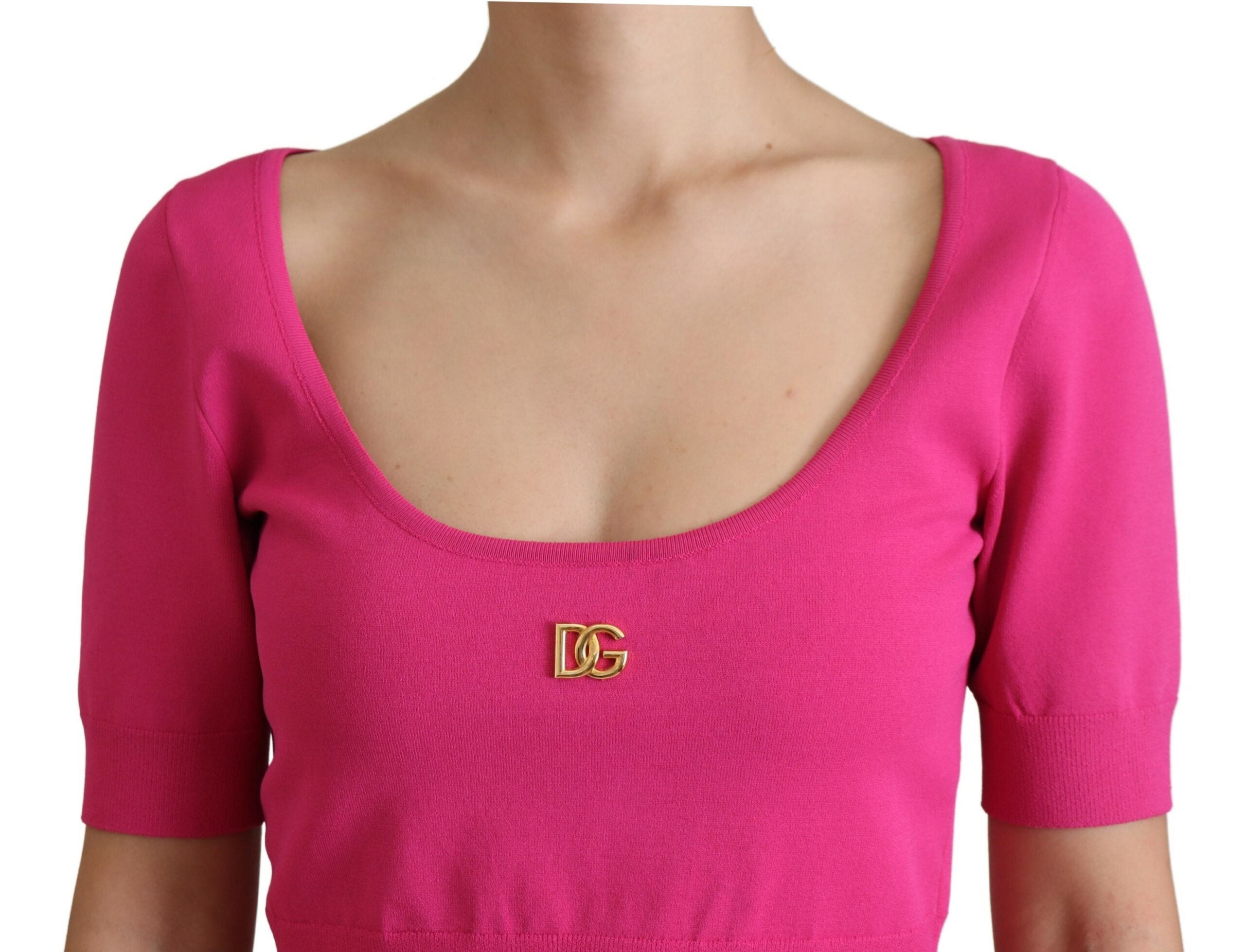 Dolce & Gabbana Chic Pink Cropped Top Blouse