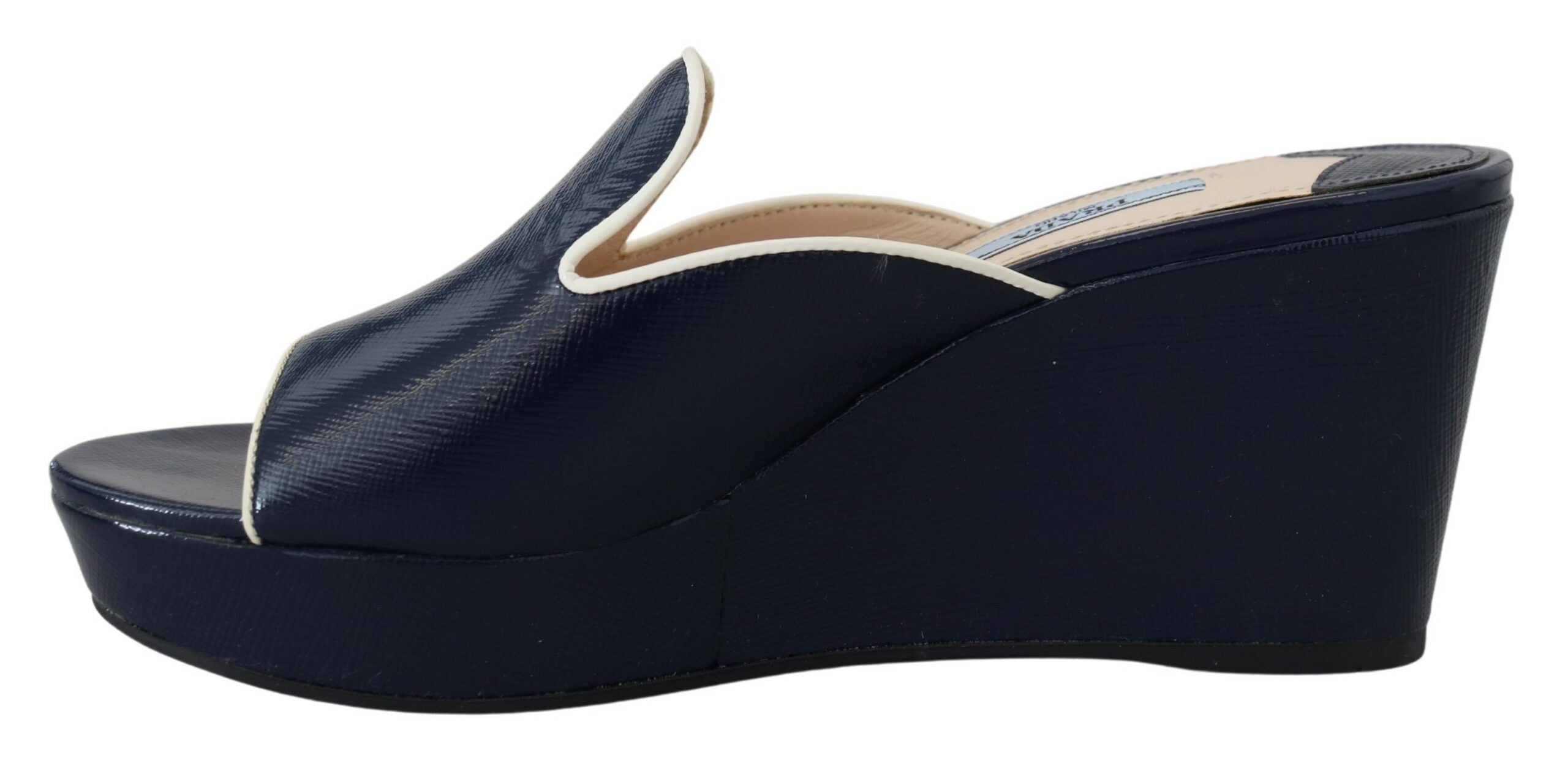 Prada Royal Blue Chic Wedge Sandals