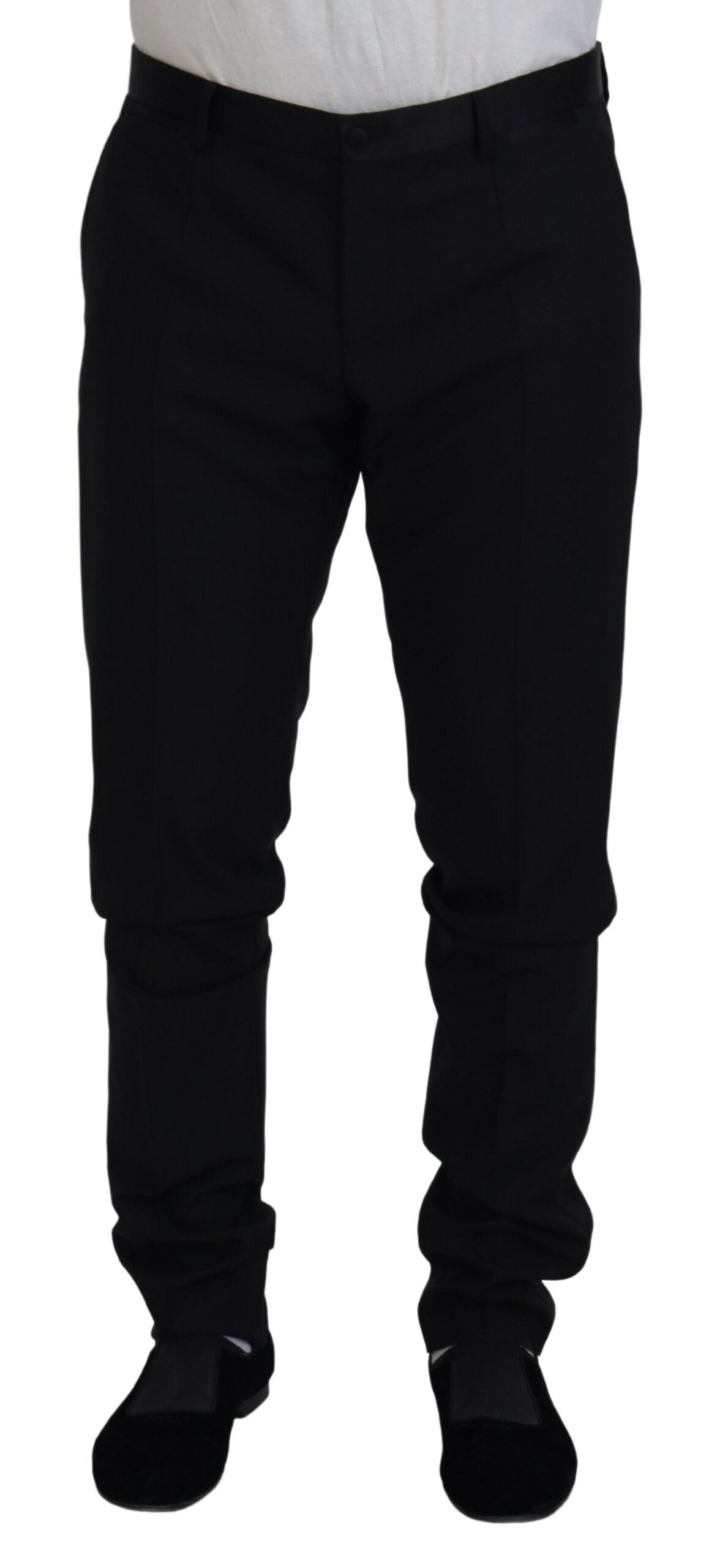 Dolce & Gabbana Elegant Black Dress Pants from Virgin Wool Blend