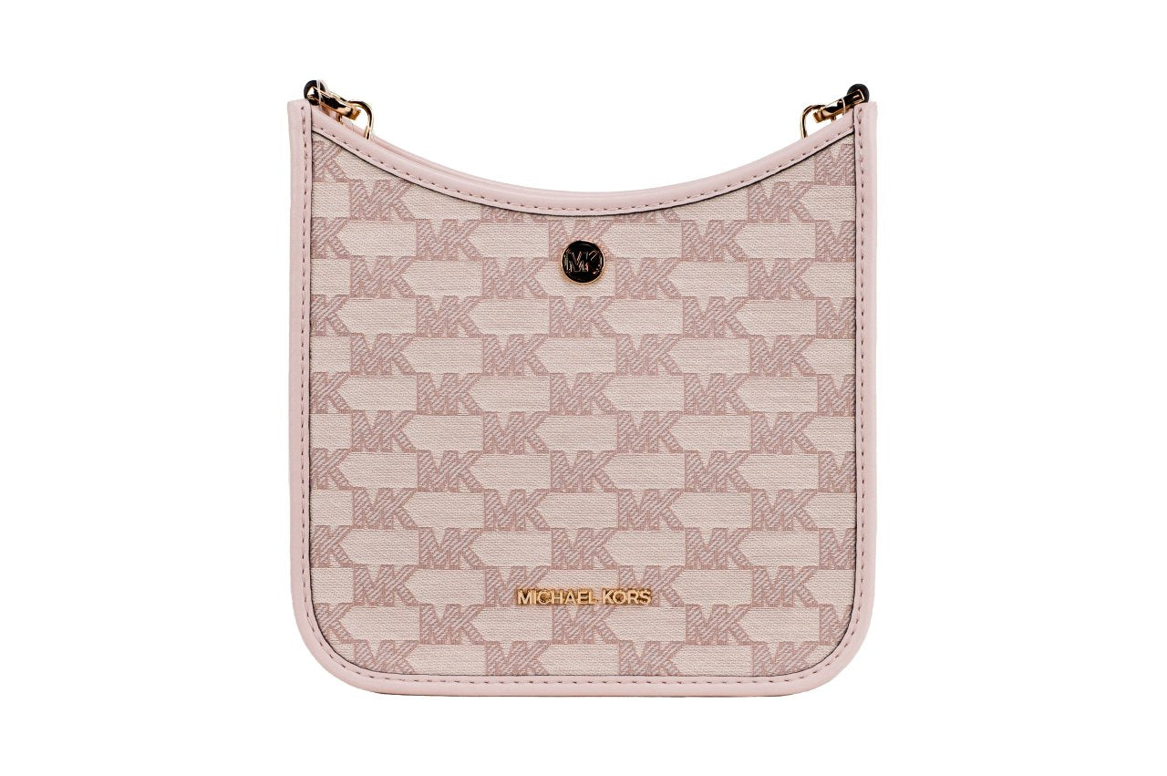 Michael Kors Briley Small Powder Blush Signature Canvas Messenger Crossbody Bag