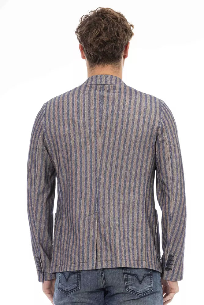 Distretto12 Blue Cotton Men Blazer
