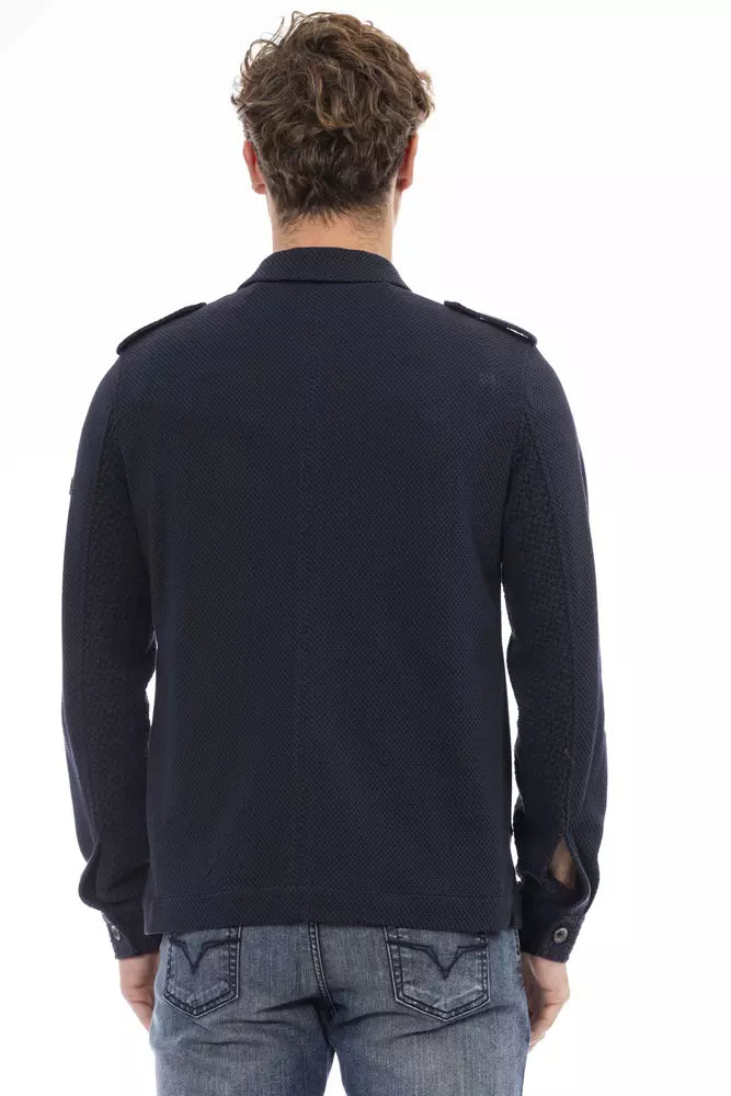 Distretto12 Blue Cotton Men Jacket