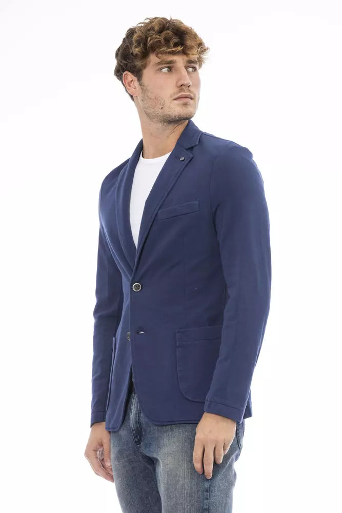 Distretto12 Blue Cotton Men Blazer