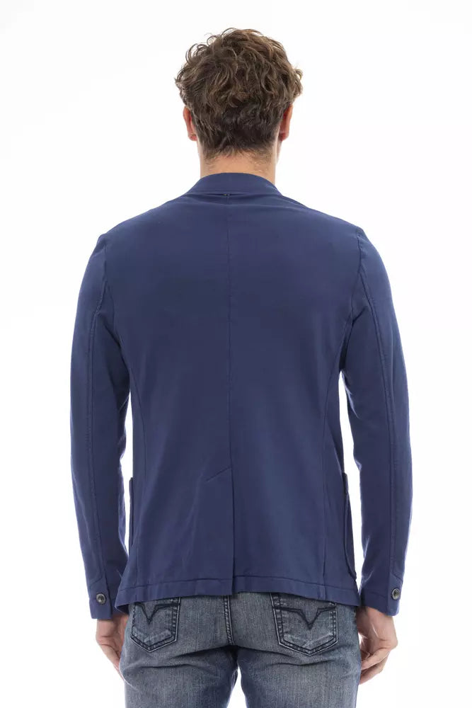 Distretto12 Blue Cotton Men Blazer