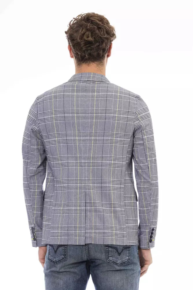 Distretto12 Blue Polyester Men Blazer