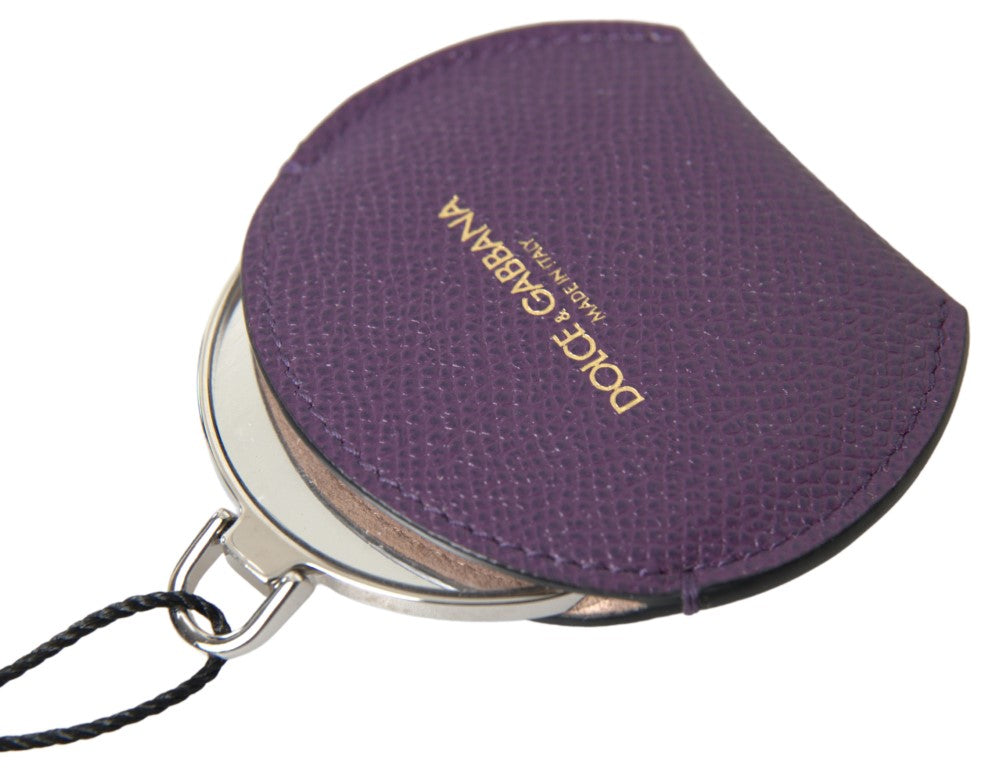 Dolce & Gabbana Elegant Purple Leather Mirror Holder