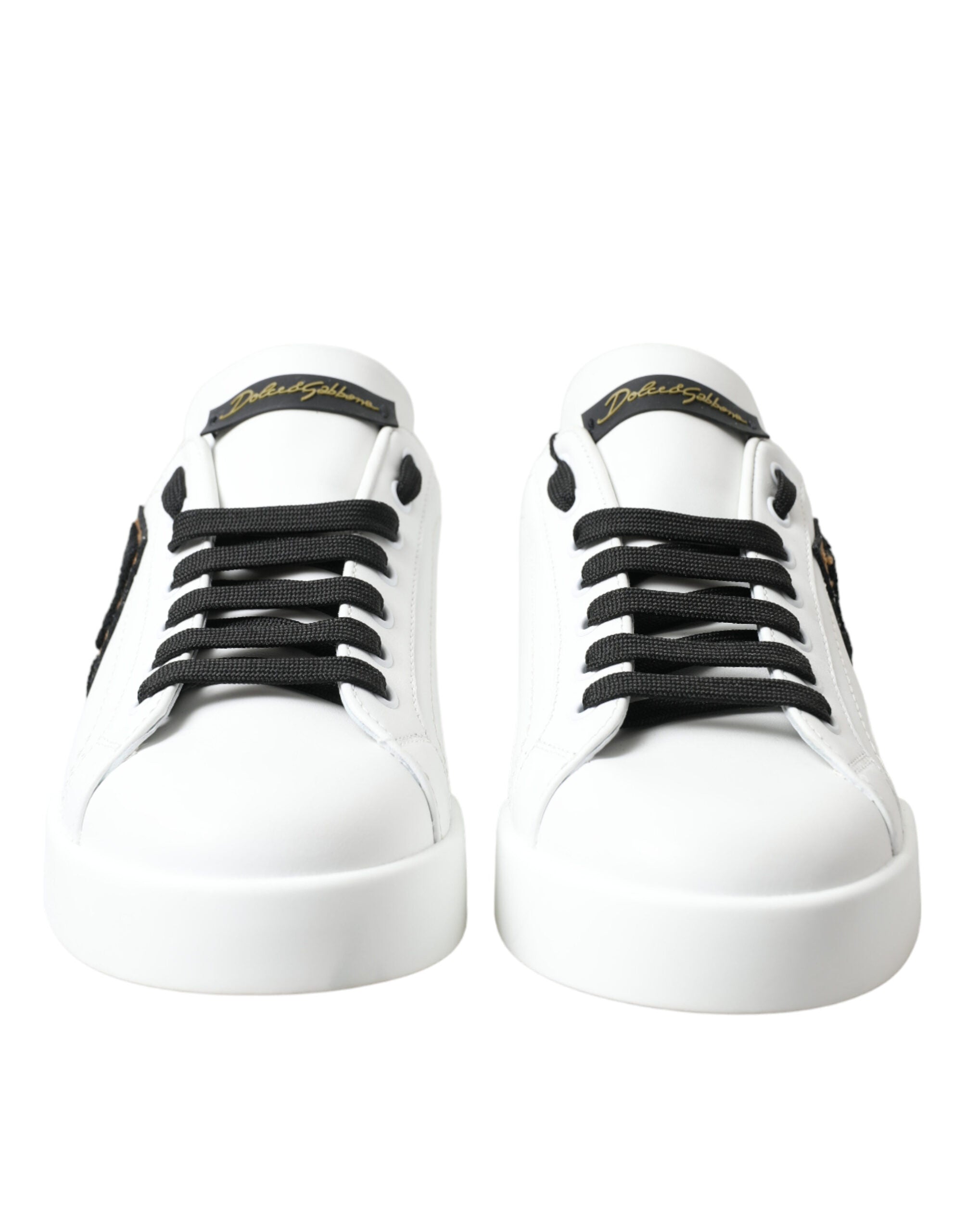 Dolce & Gabbana Elegant Low Top White Leather Sneakers