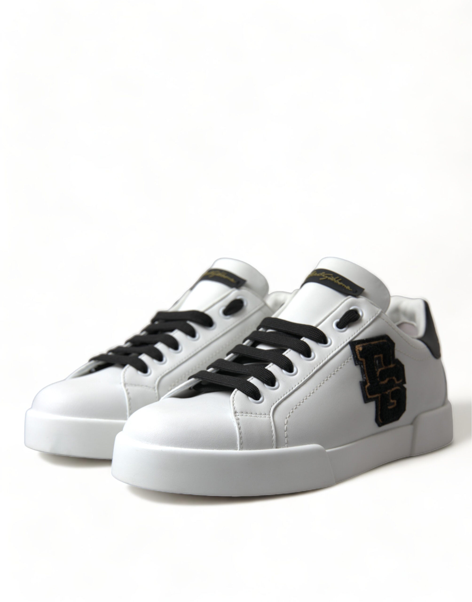 Dolce & Gabbana Elegant Low Top White Leather Sneakers