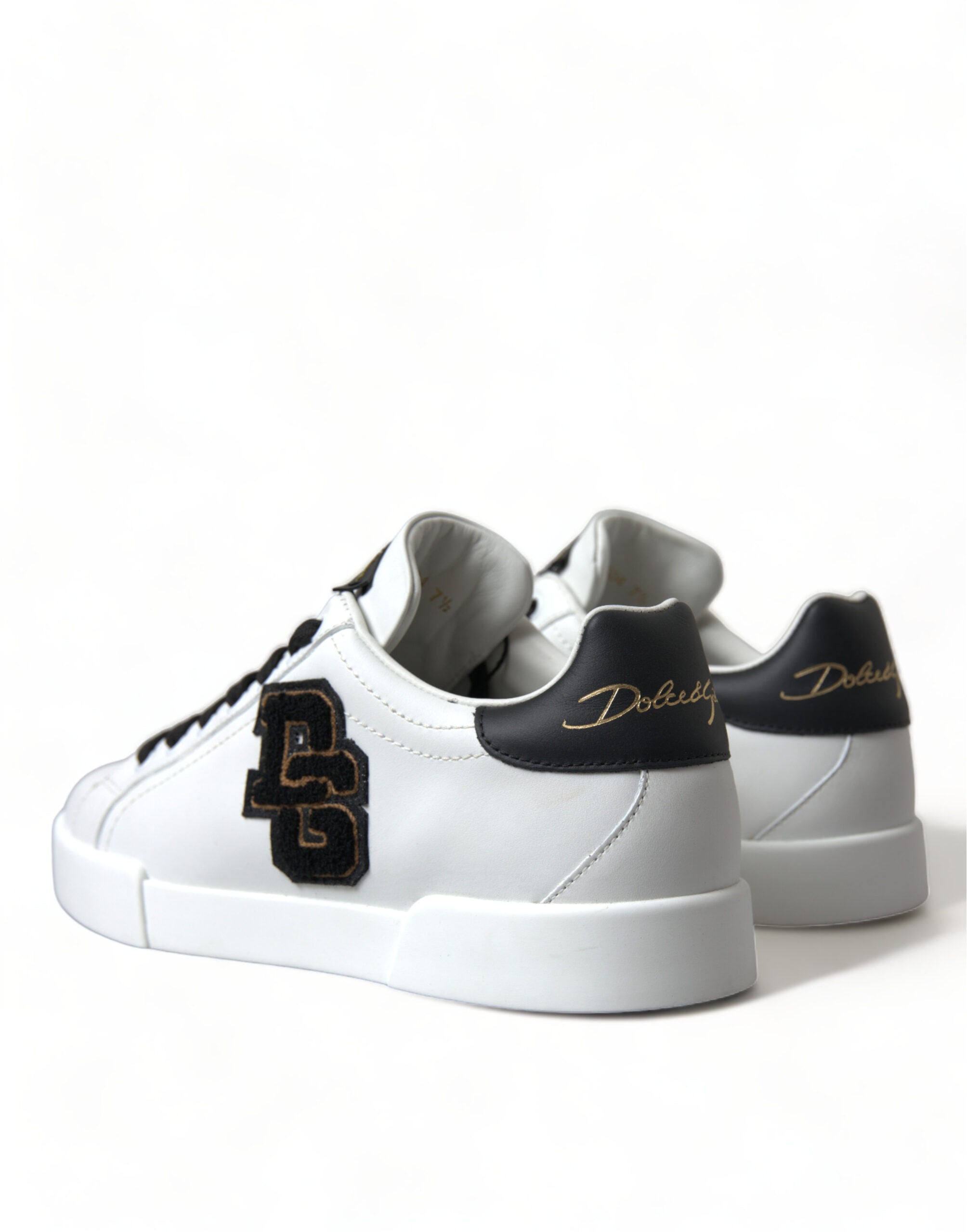 Dolce & Gabbana Elegant Low Top White Leather Sneakers