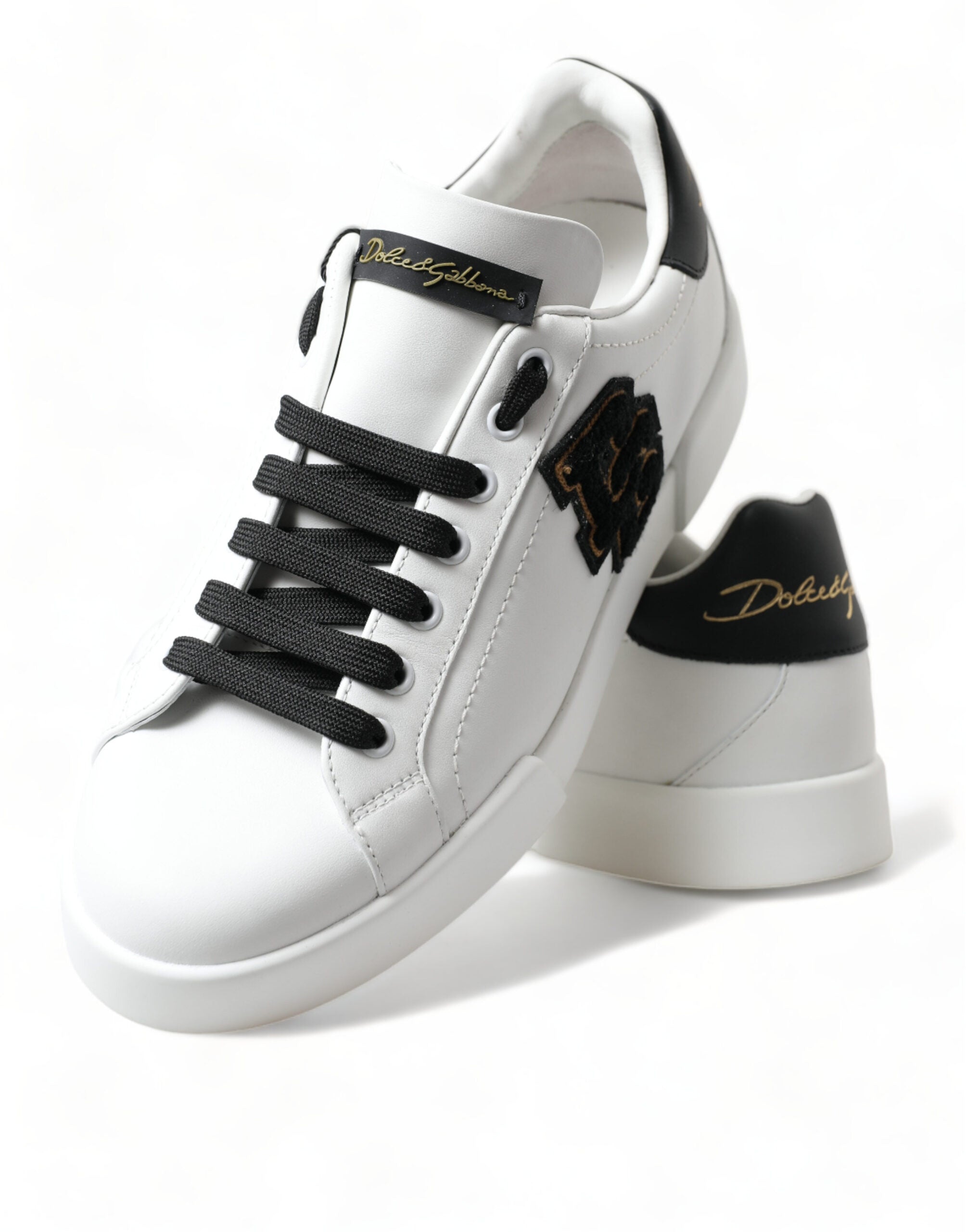 Dolce & Gabbana Elegant Low Top White Leather Sneakers