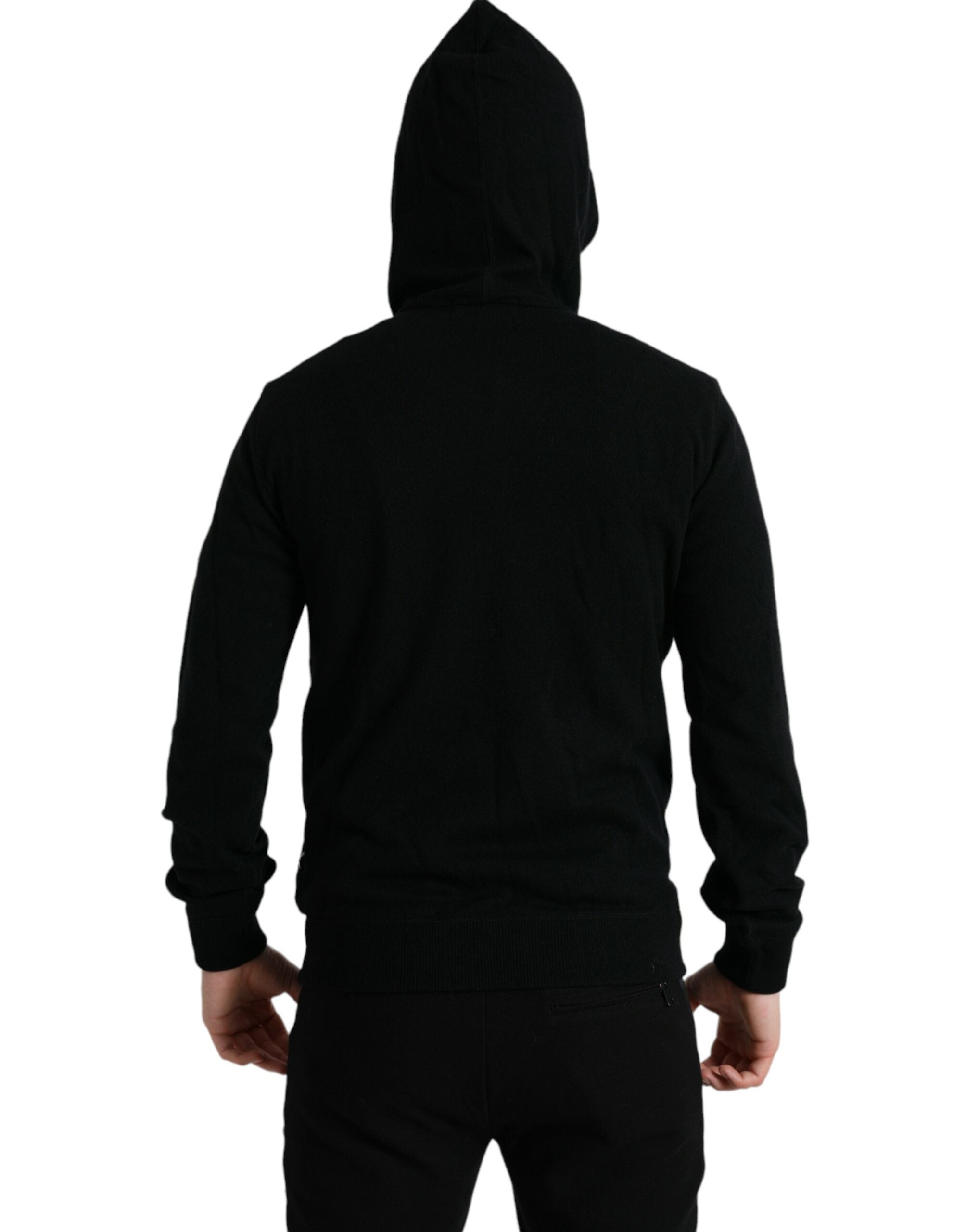 Dolce & Gabbana Elegant Black Cashmere Hooded Sweater