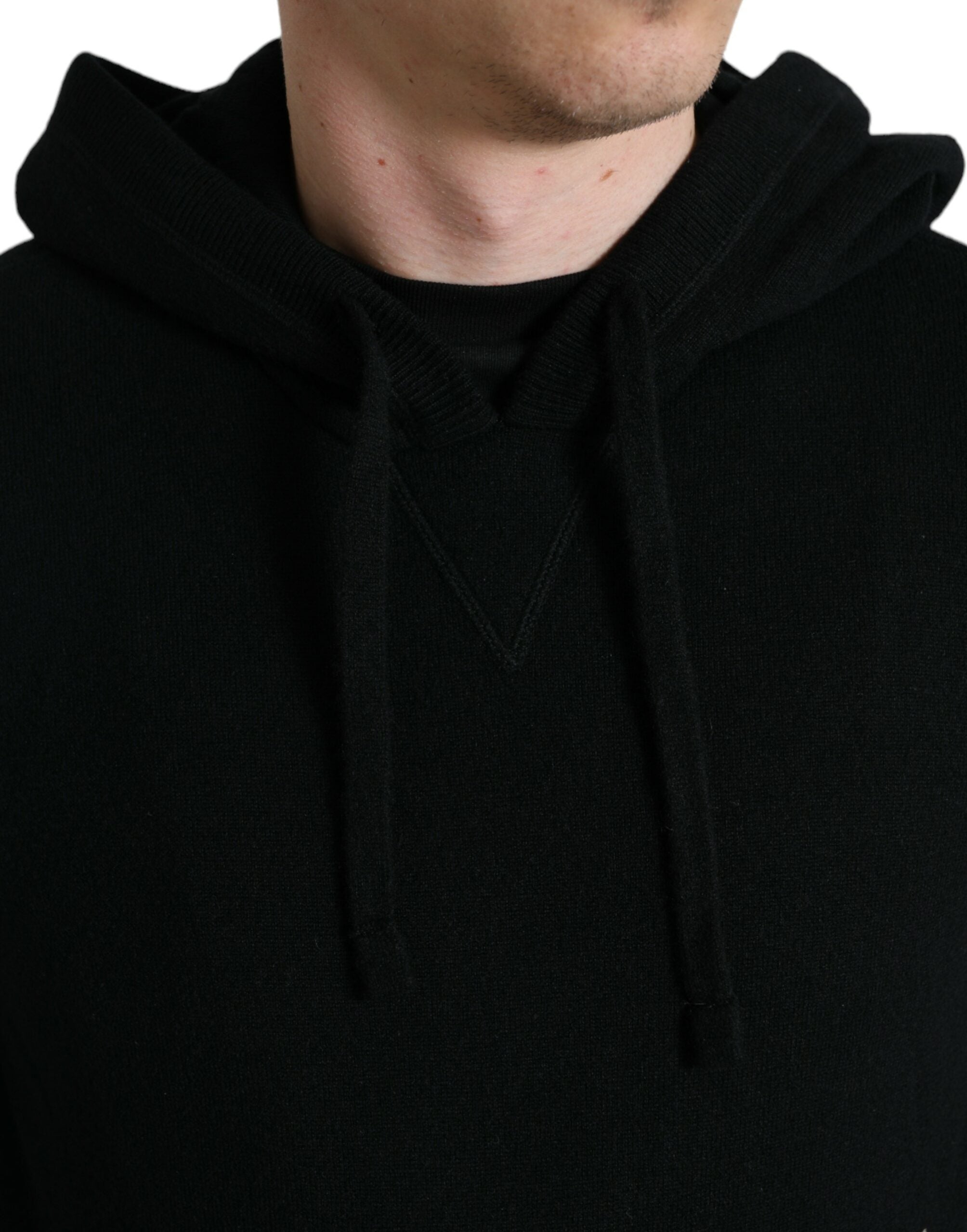 Dolce & Gabbana Elegant Black Cashmere Hooded Sweater