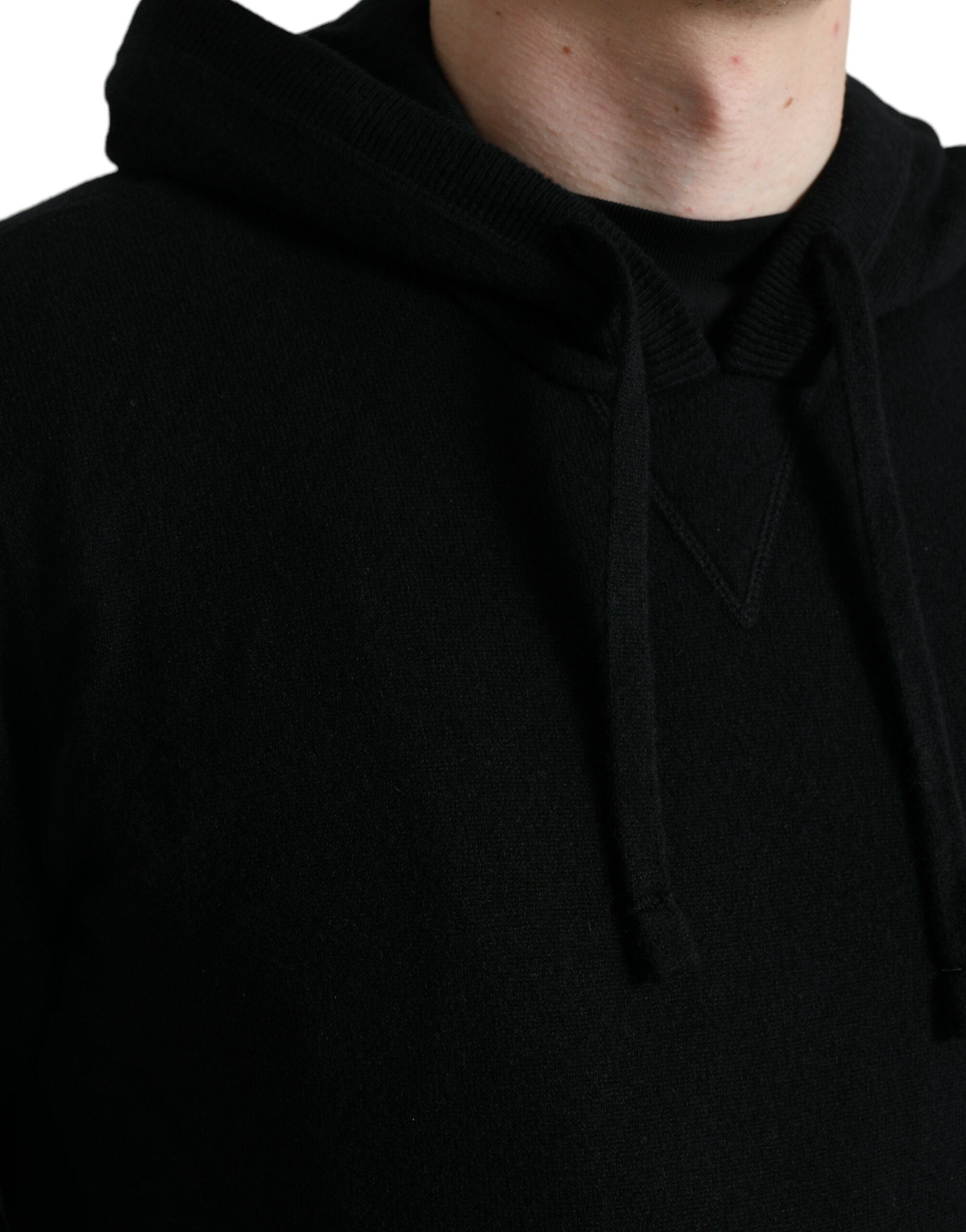 Dolce & Gabbana Elegant Black Cashmere Hooded Sweater