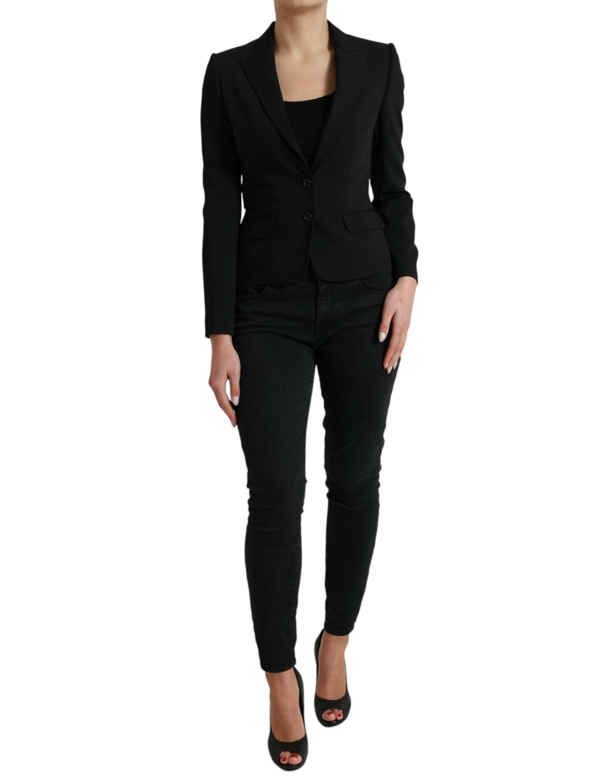 Dolce & Gabbana Chic Wool Blend Peak Lapel Blazer