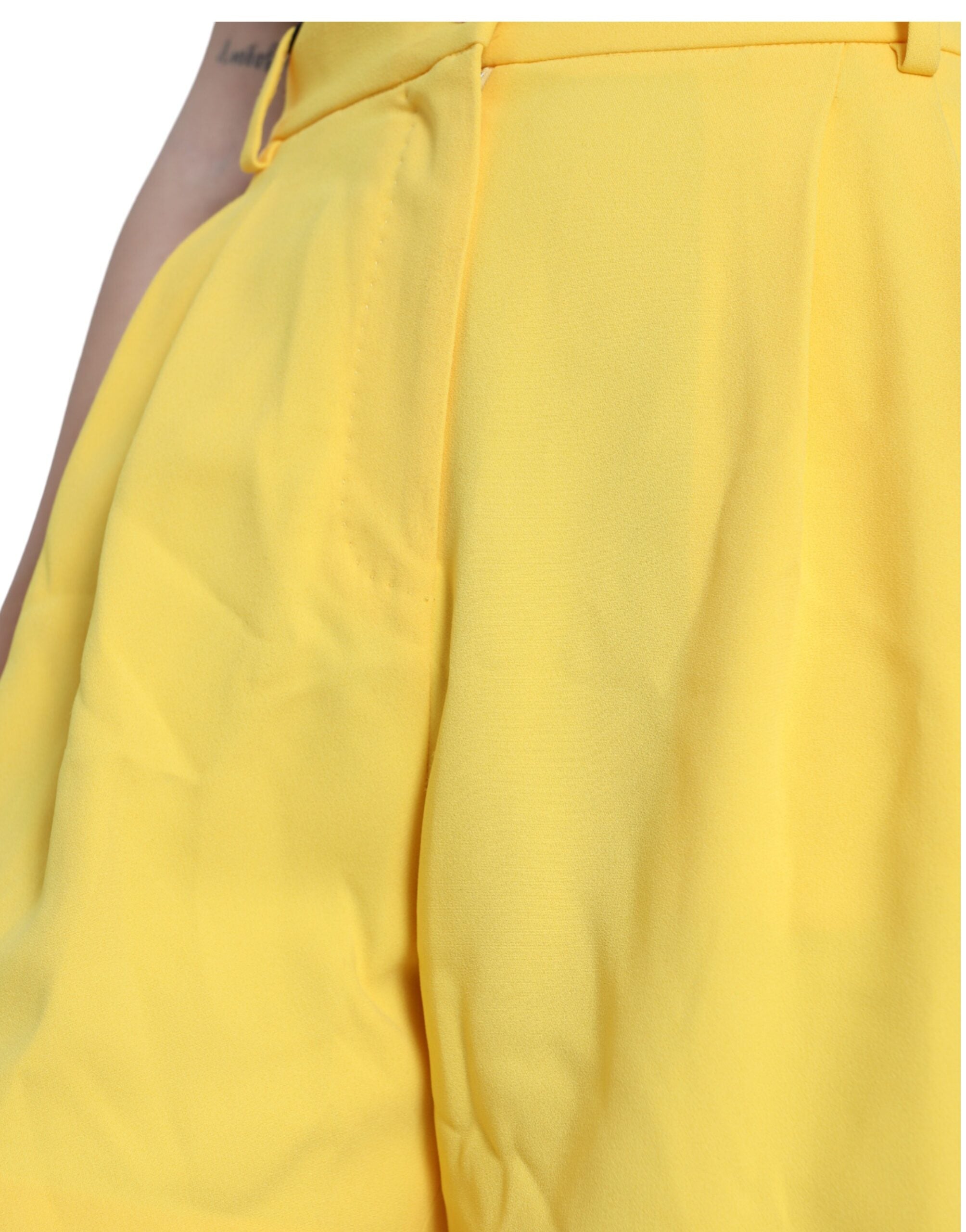 Dolce & Gabbana Elegant High Waist Bermuda Shorts in Sunny Yellow