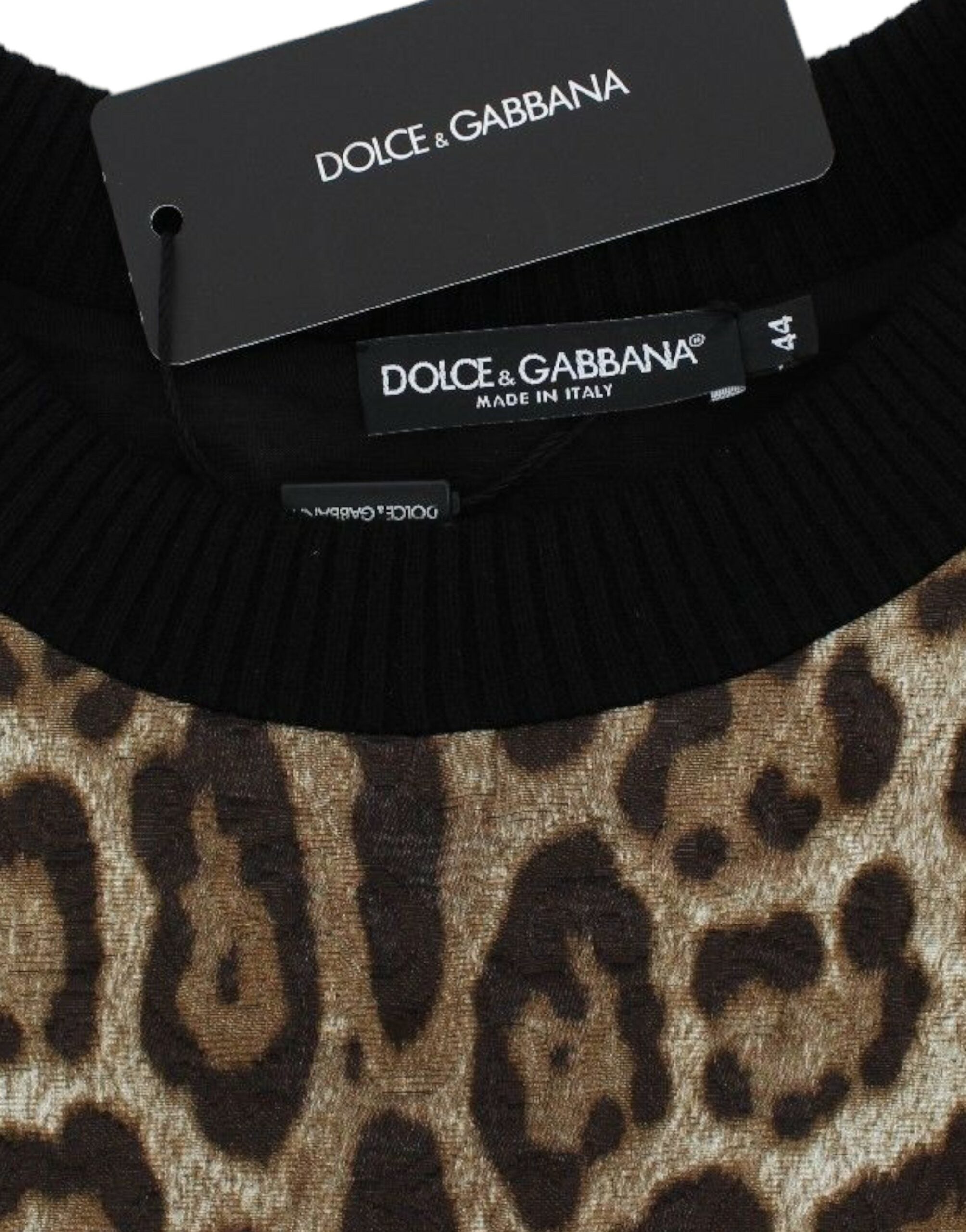 Dolce & Gabbana Elegant Leopard Print Short Sweater Top