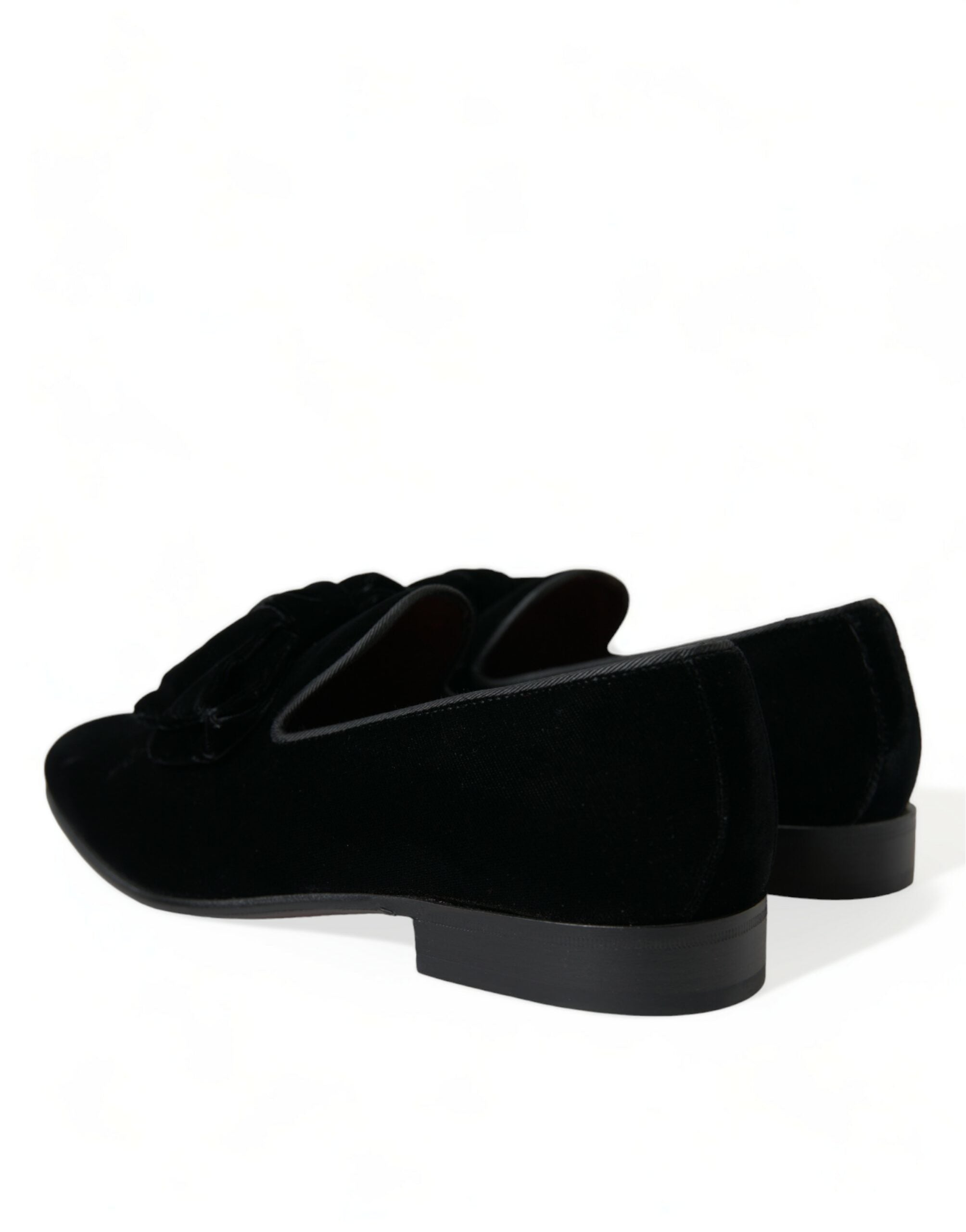 Dolce & Gabbana Elegant Black Velvet Loafers - Men's Luxury Footwear