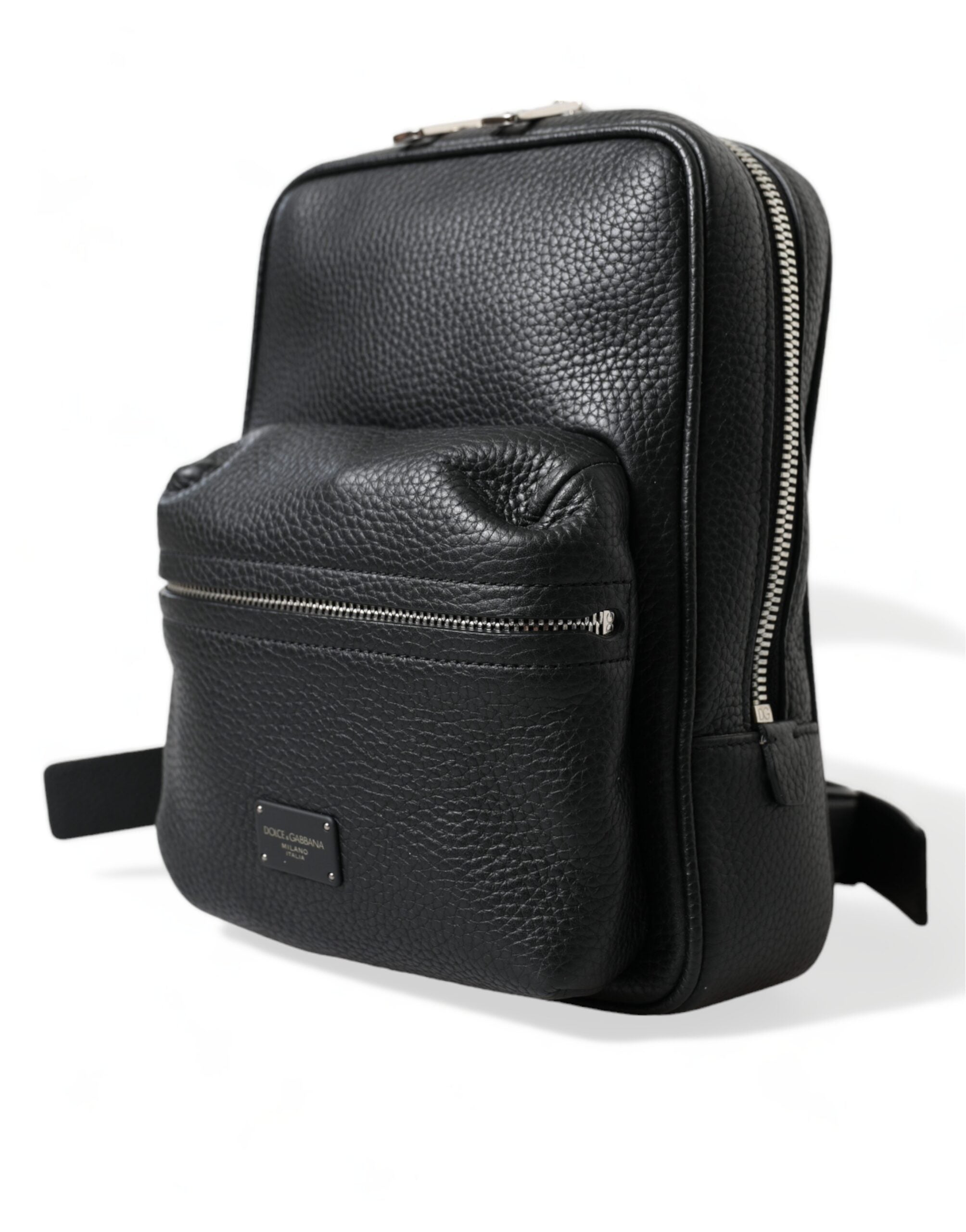 Dolce & Gabbana Chic Black Calf Leather Small Backpack