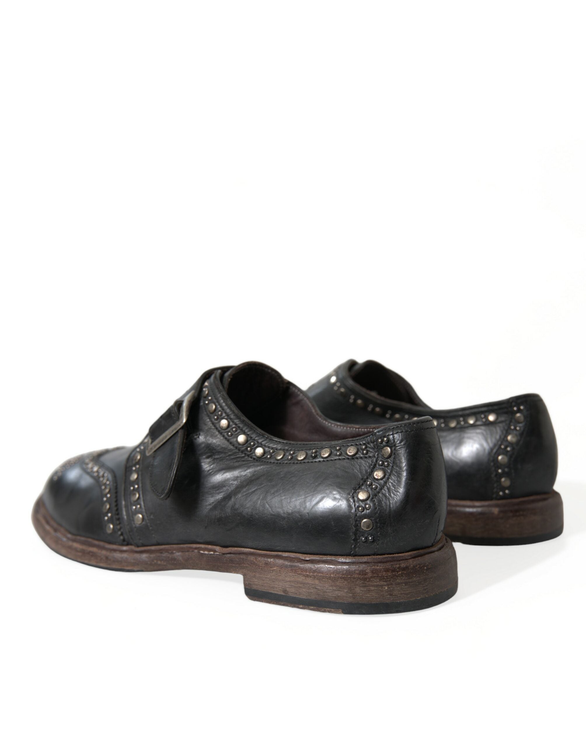 Dolce & Gabbana Elegant Calfskin Leather Monk Straps