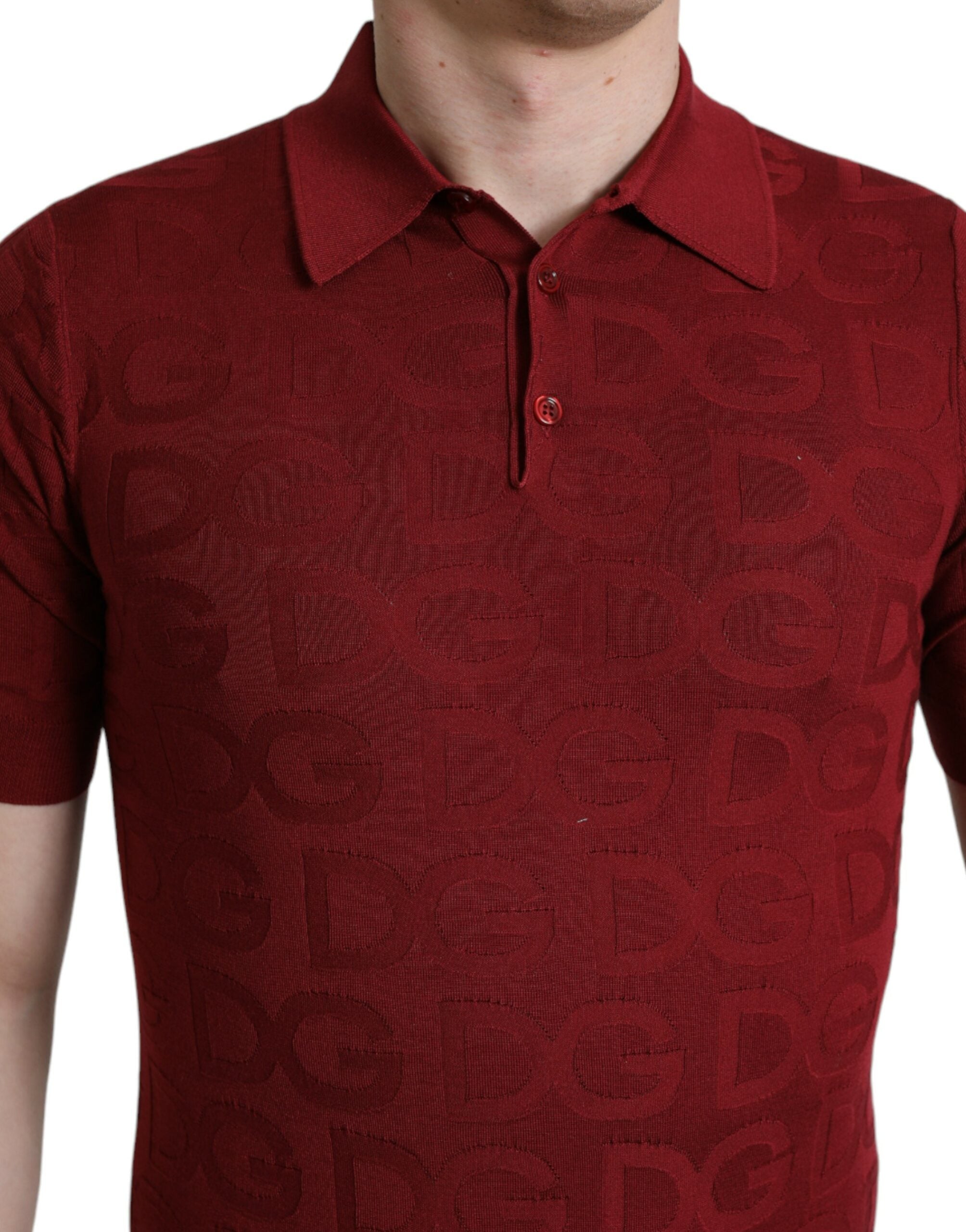 Dolce & Gabbana Elegant Silk Maroon Polo T-Shirt