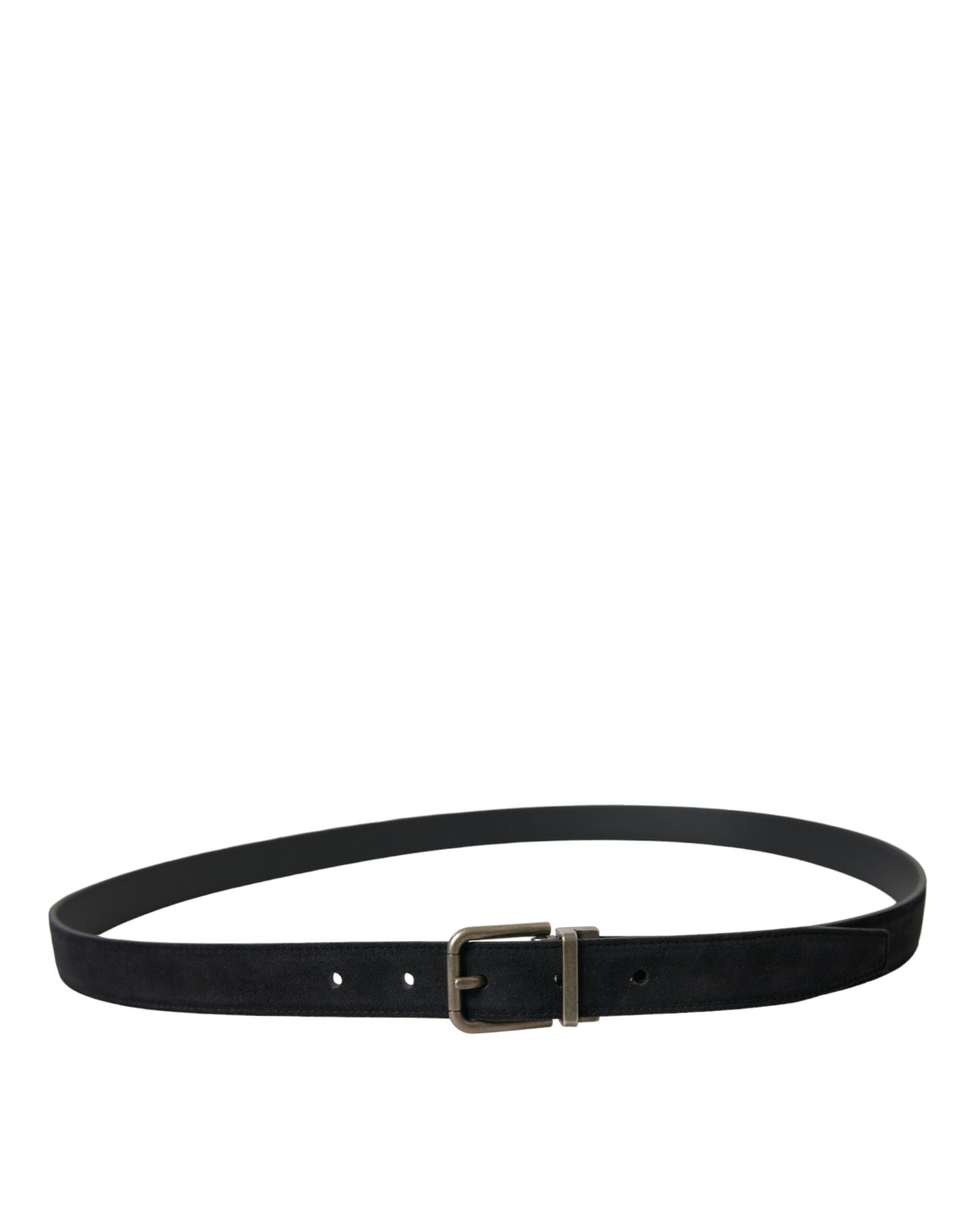 Dolce & Gabbana Elegant Black Leather Belt with Metal Buckle