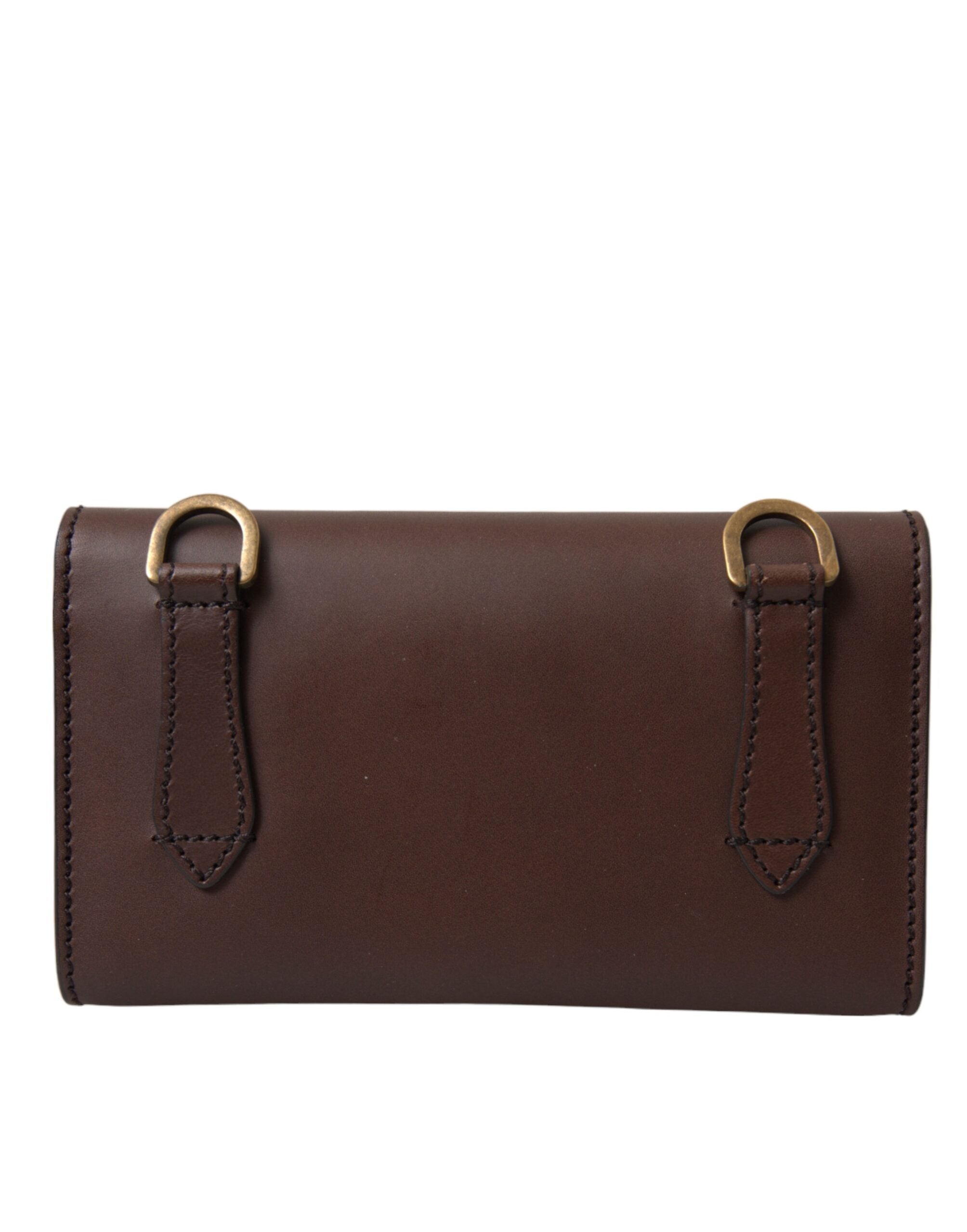 Dolce & Gabbana Elegant Leather Shoulder Bag in Rich Brown