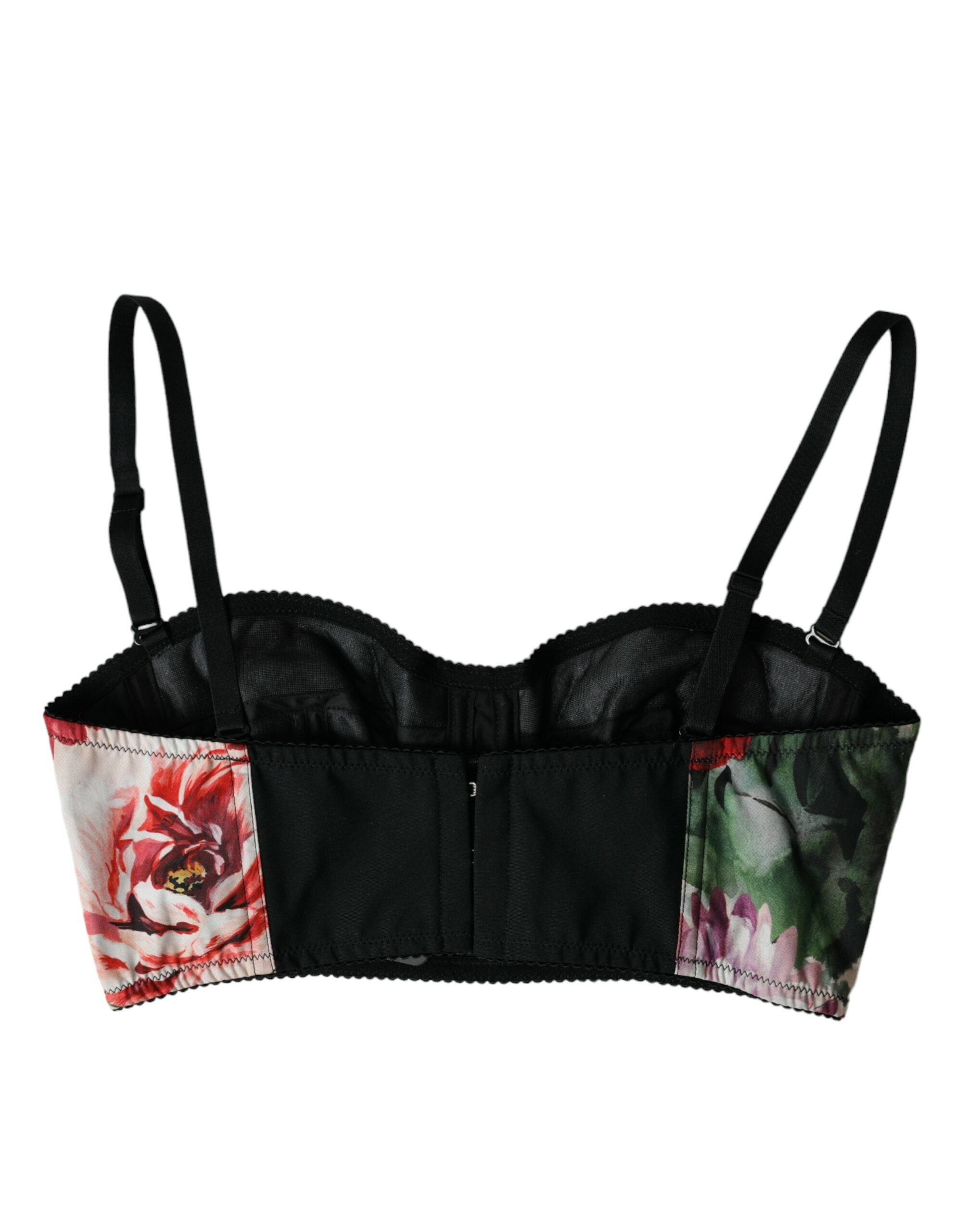 Dolce & Gabbana Multicolor Floral Bustier Crop Top