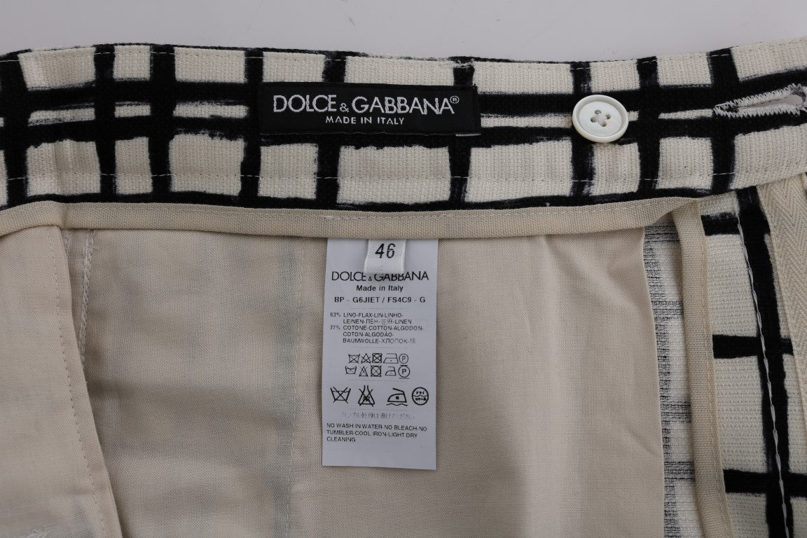 Dolce & Gabbana Elegant Striped Cotton-Linen Shorts