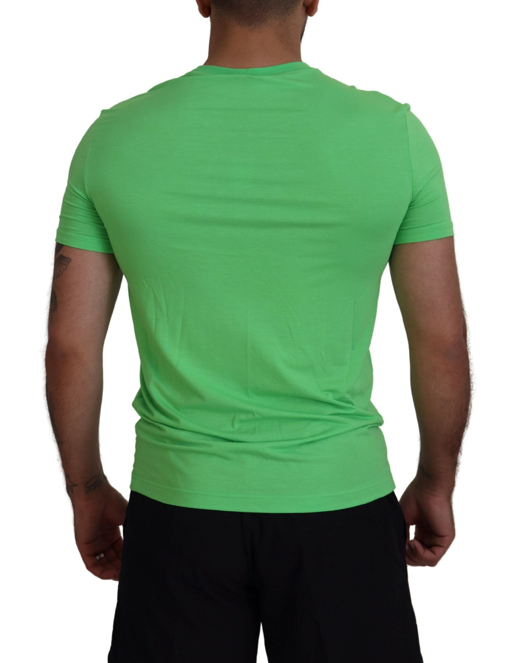 Dsquared² Green Modal Short Sleeves Crewneck T-shirt