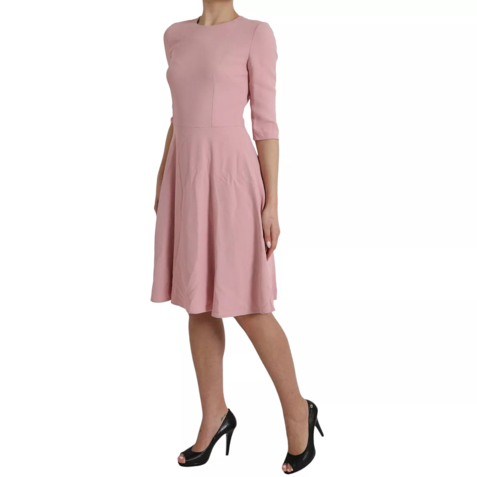 Dolce & Gabbana Pink A-line Flare Viscose Short Sleeves Dress