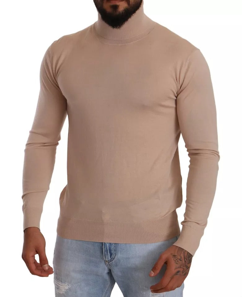 Dolce & Gabbana Beige Cashmere Turtleneck Pullover Sweater