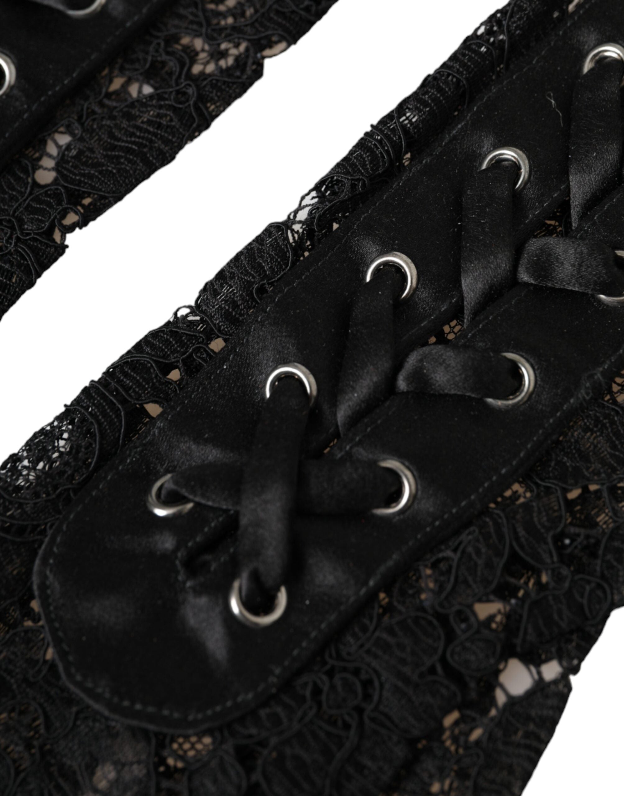 Dolce & Gabbana Black Taormina Lace Elbow Length Gloves