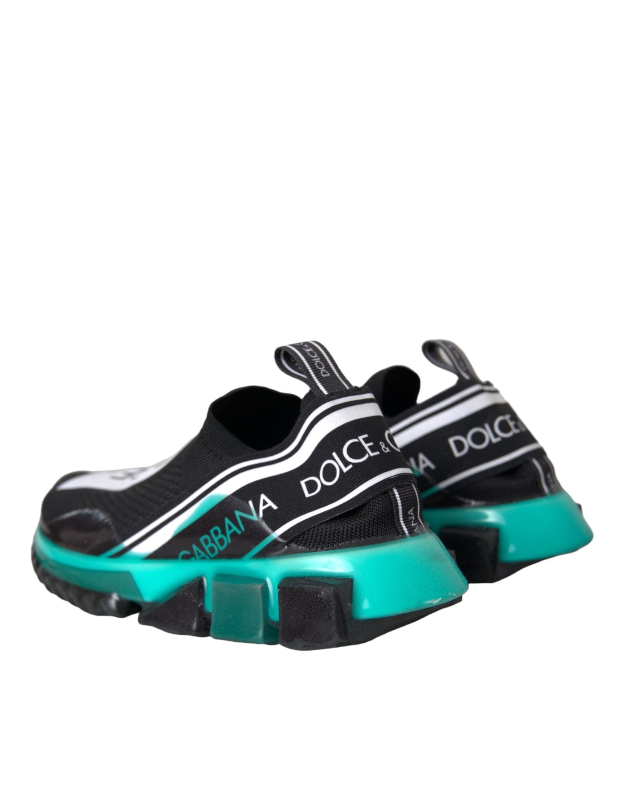 Dolce & Gabbana Black Blue Sorrento Slip On Sneakers Shoes