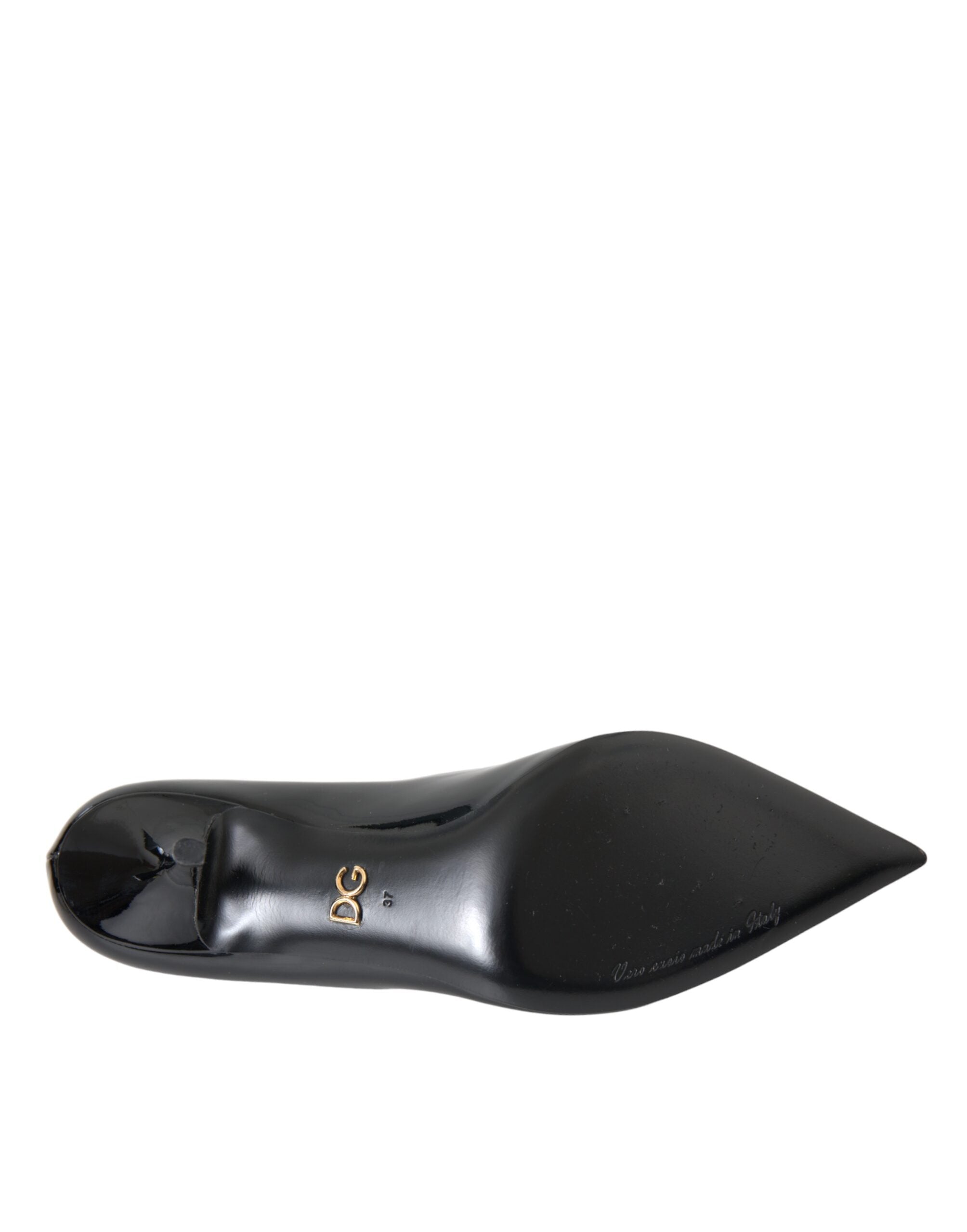 Dolce & Gabbana Black Patent Leather Heels Pumps Shoes