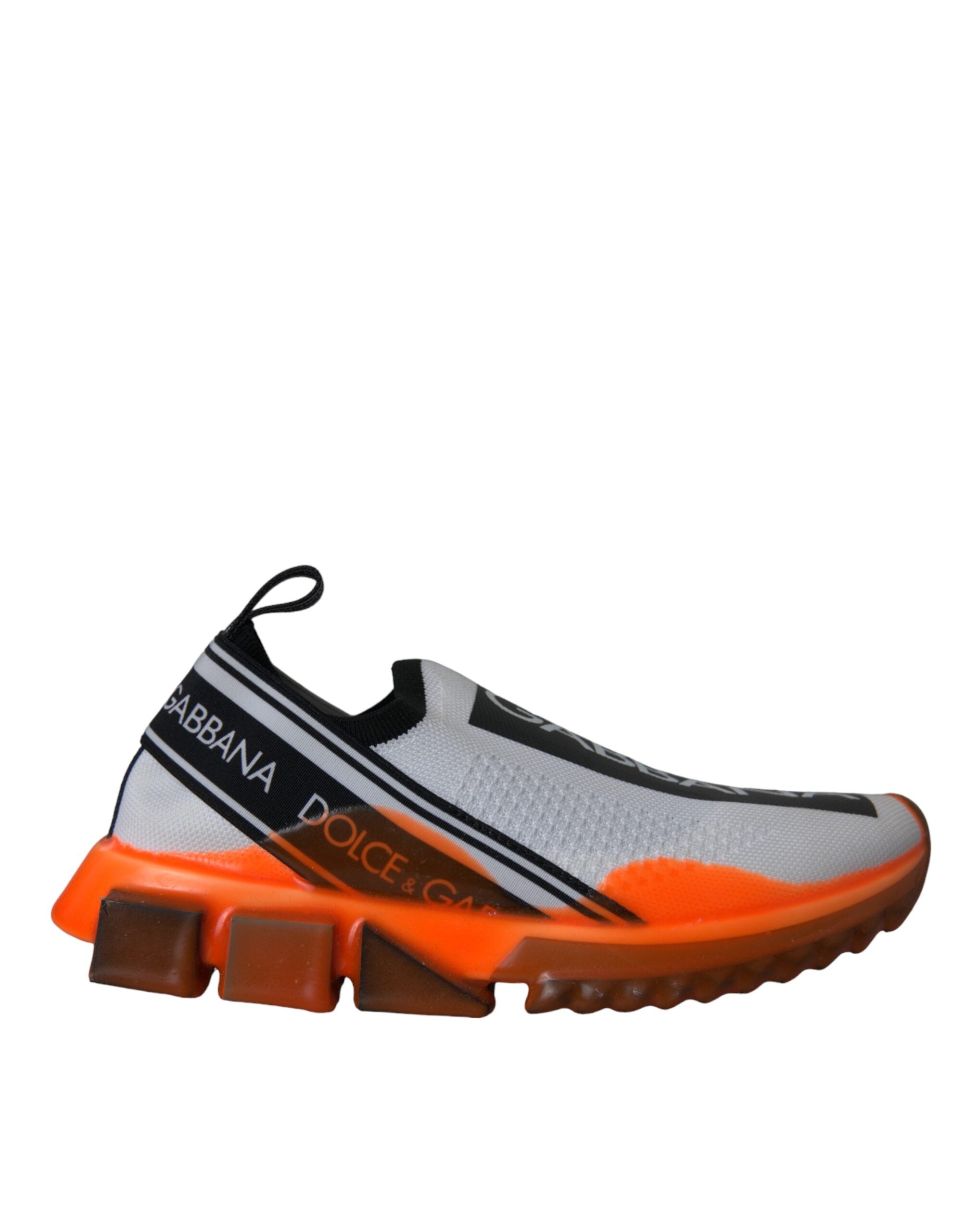 Dolce & Gabbana Black White Orange Slip On Sorrento Sneakers Shoes