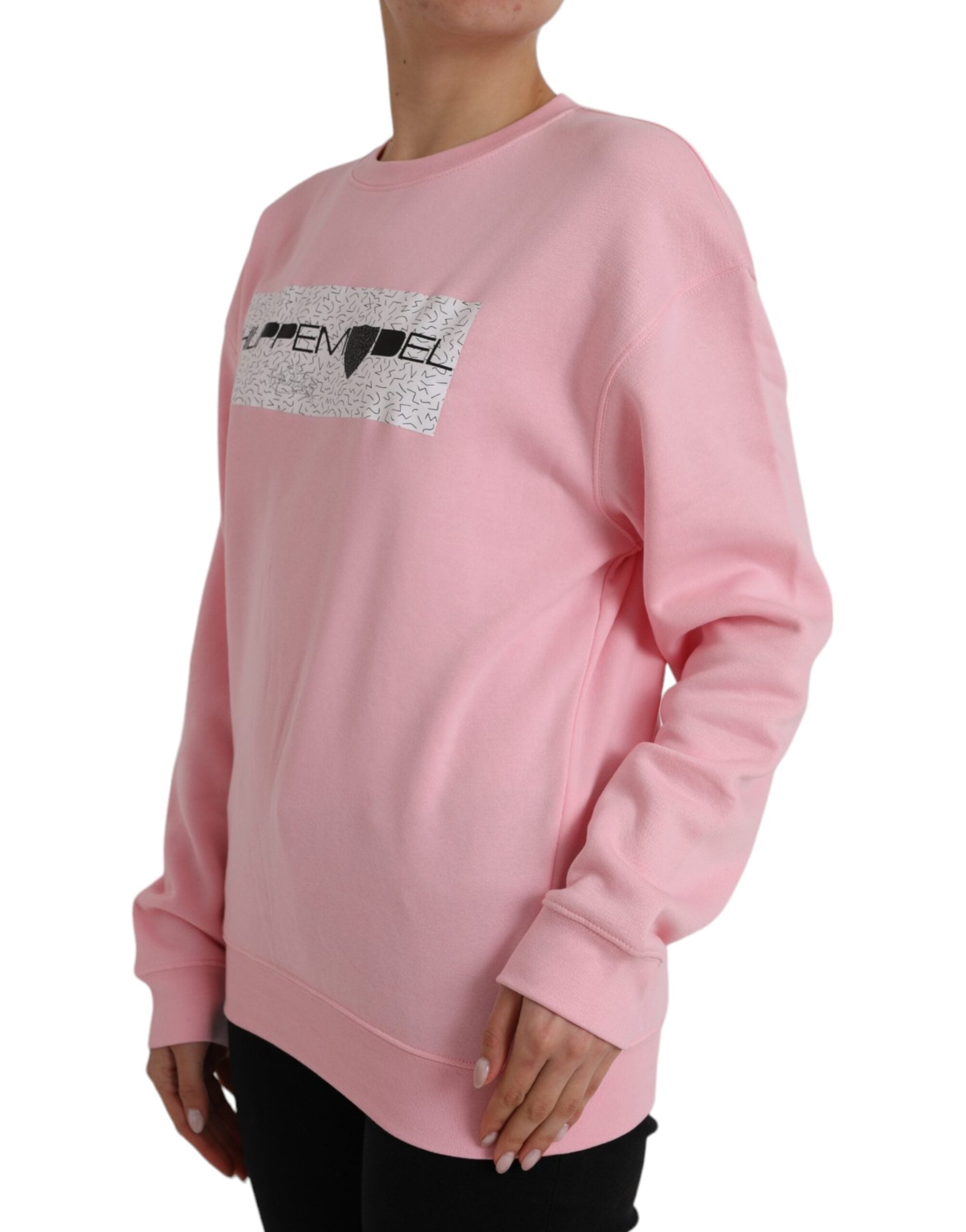 Philippe Model Pink Cotton Logo Long Sleeves Pullover Sweater