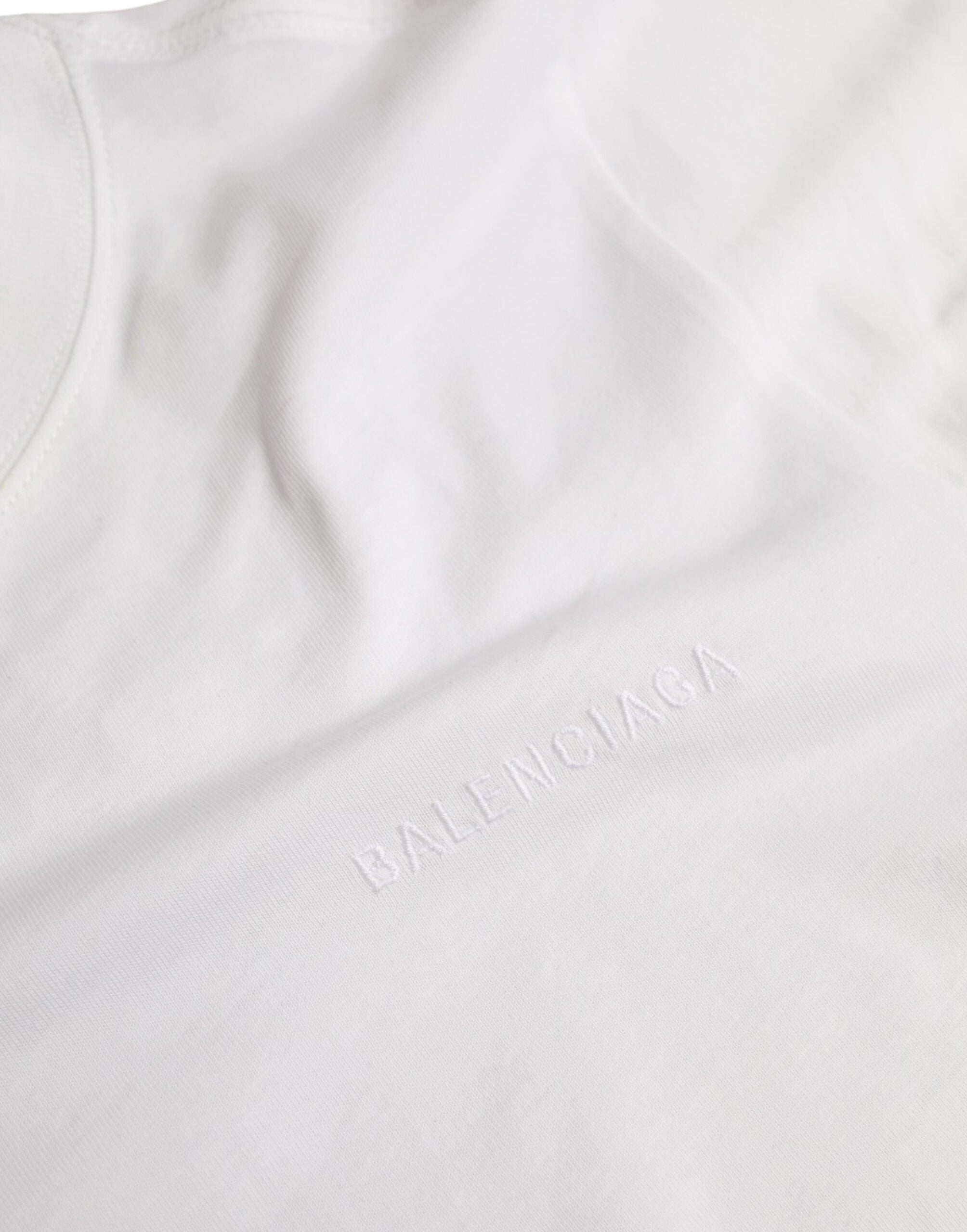 Balenciaga White Cotton Crew Neck Short Sleeves T-shirt