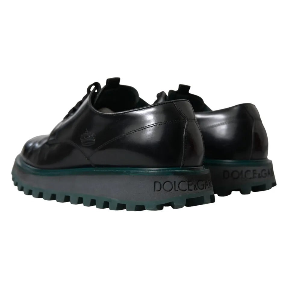 Dolce & Gabbana Black Leather Derby Formal Dress Shoes