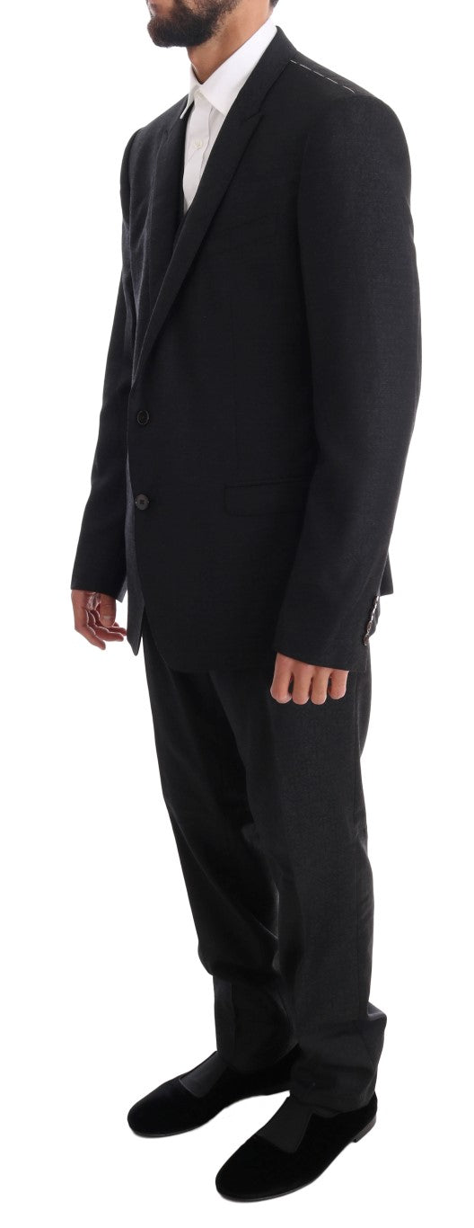 Dolce & Gabbana Elegant Gray Wool Three-Piece Suit